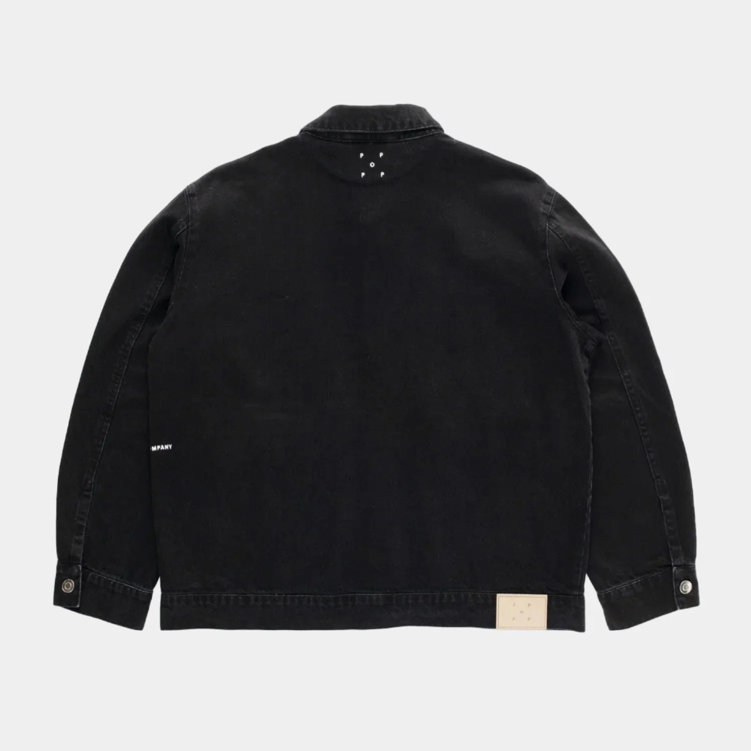 Pop Trading Company Full Button Denim Jacket - Black