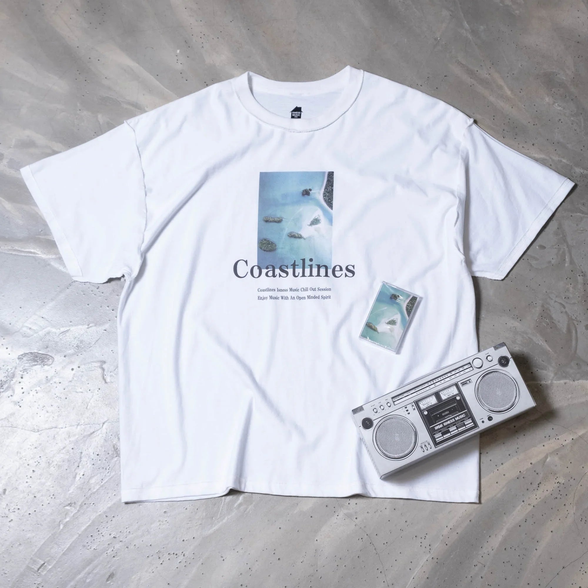 is-ness Coastlines Cassette/Tee - White