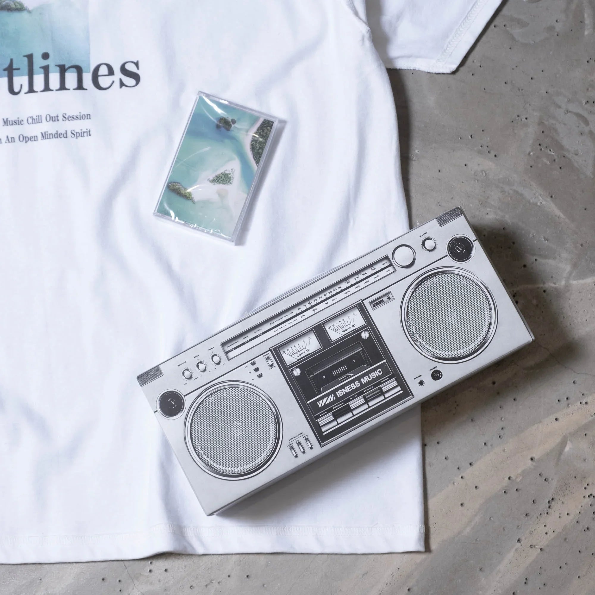 is-ness Coastlines Cassette/Tee - White