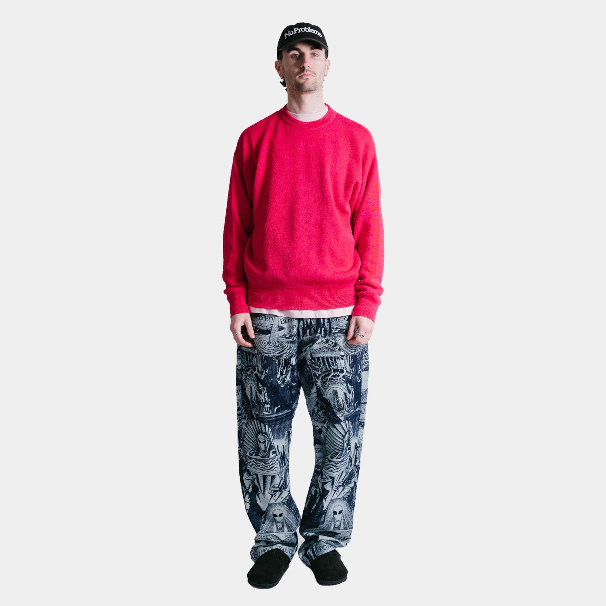No Problemo Glitch Knit Crew Neck - Pink - Never Never