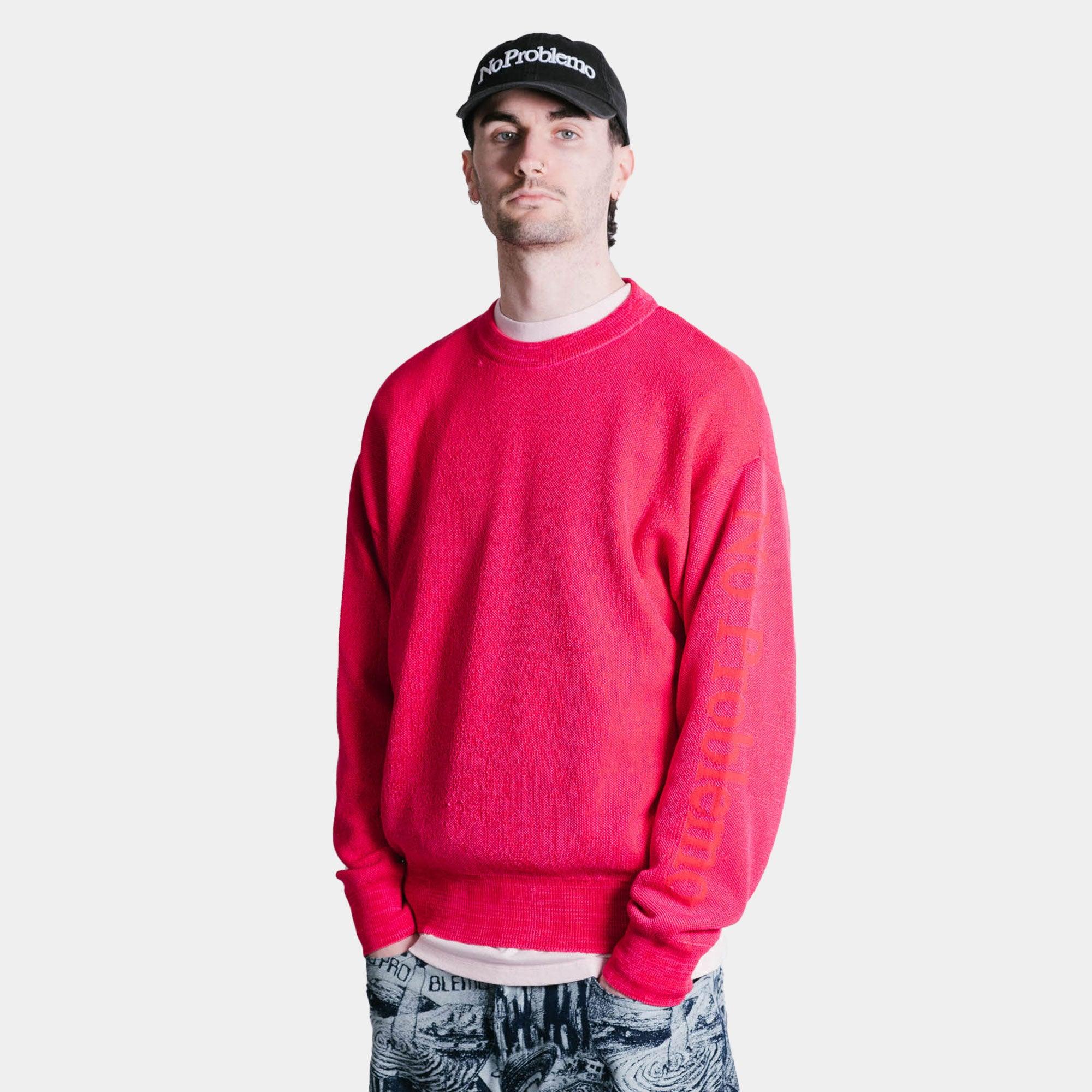 No Problemo Glitch Knit Crew Neck - Pink - Never Never
