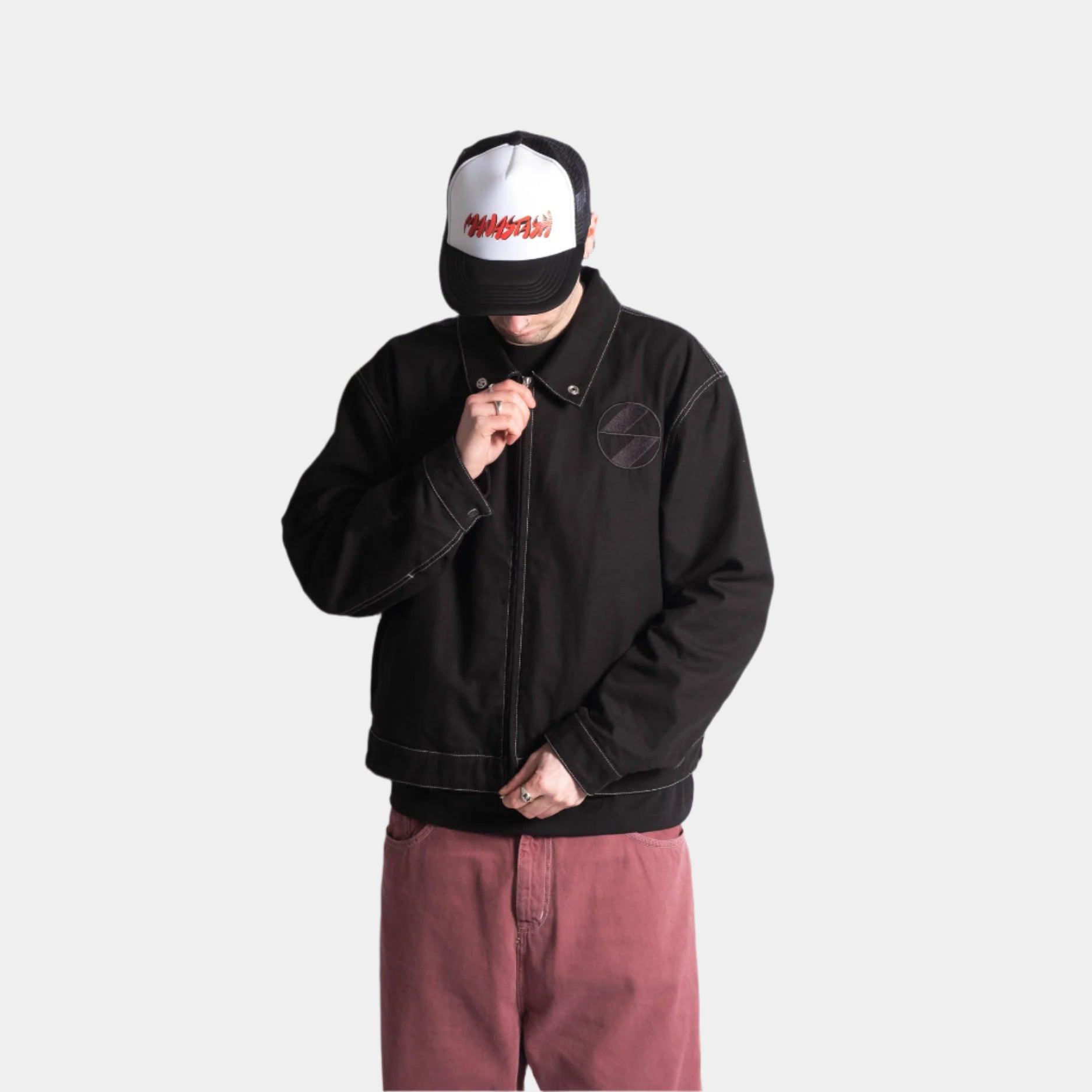 Manastash Swoosh Logo Mesh Trucker Cap - Black - Never Never
