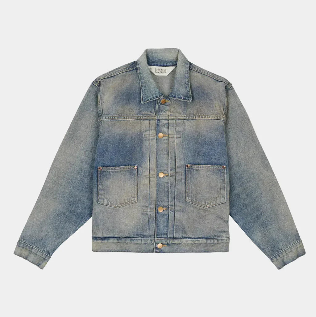 Brain Dead 14.75oz Denim Trucker Jacket - Washed Indigo