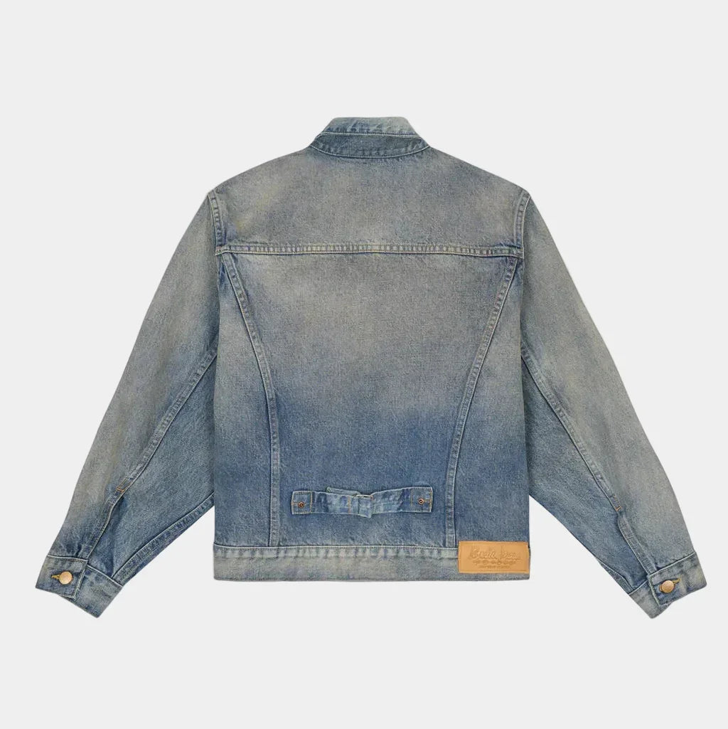 Brain Dead 14.75oz Denim Trucker Jacket - Washed Indigo