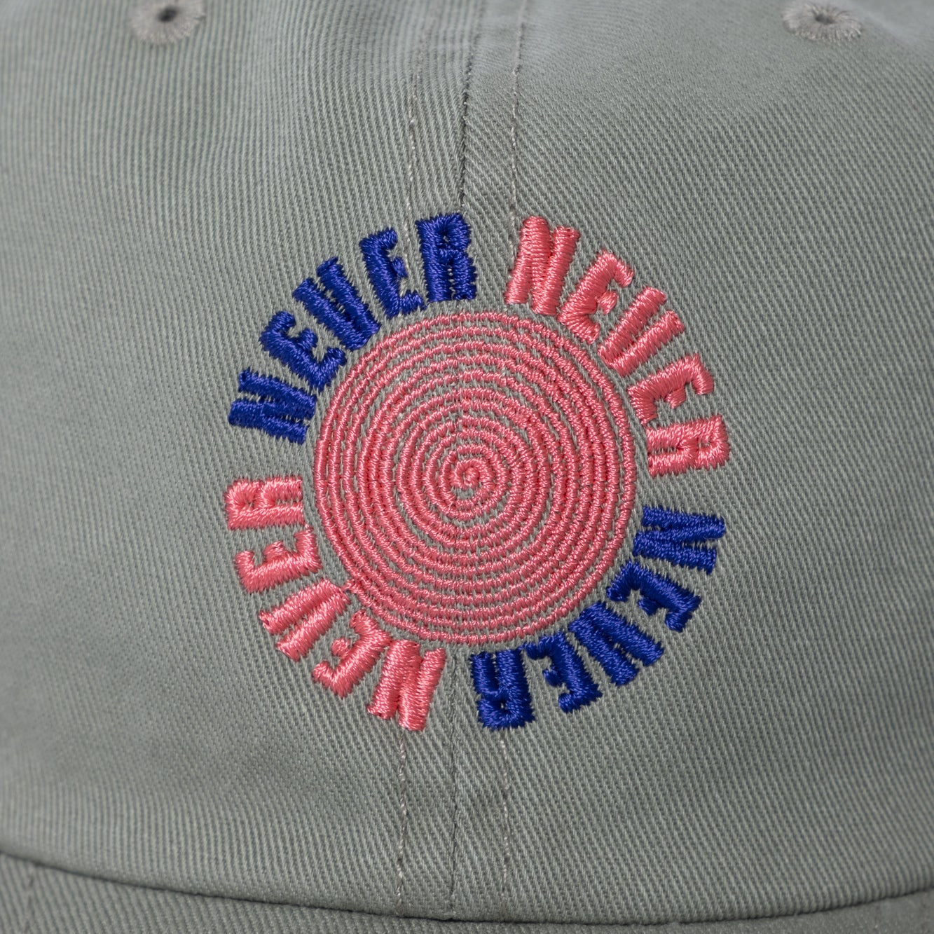 Never Never Spiral 6 Panel Hat - Washed Grey