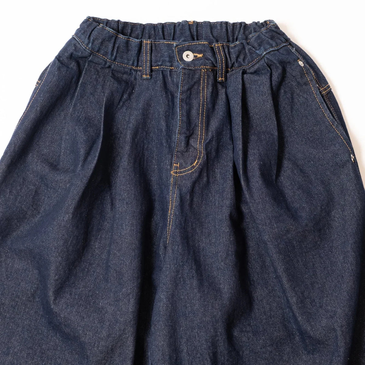 Anglan Rigid Indigo Denim Balloon Pants - Dark Blue