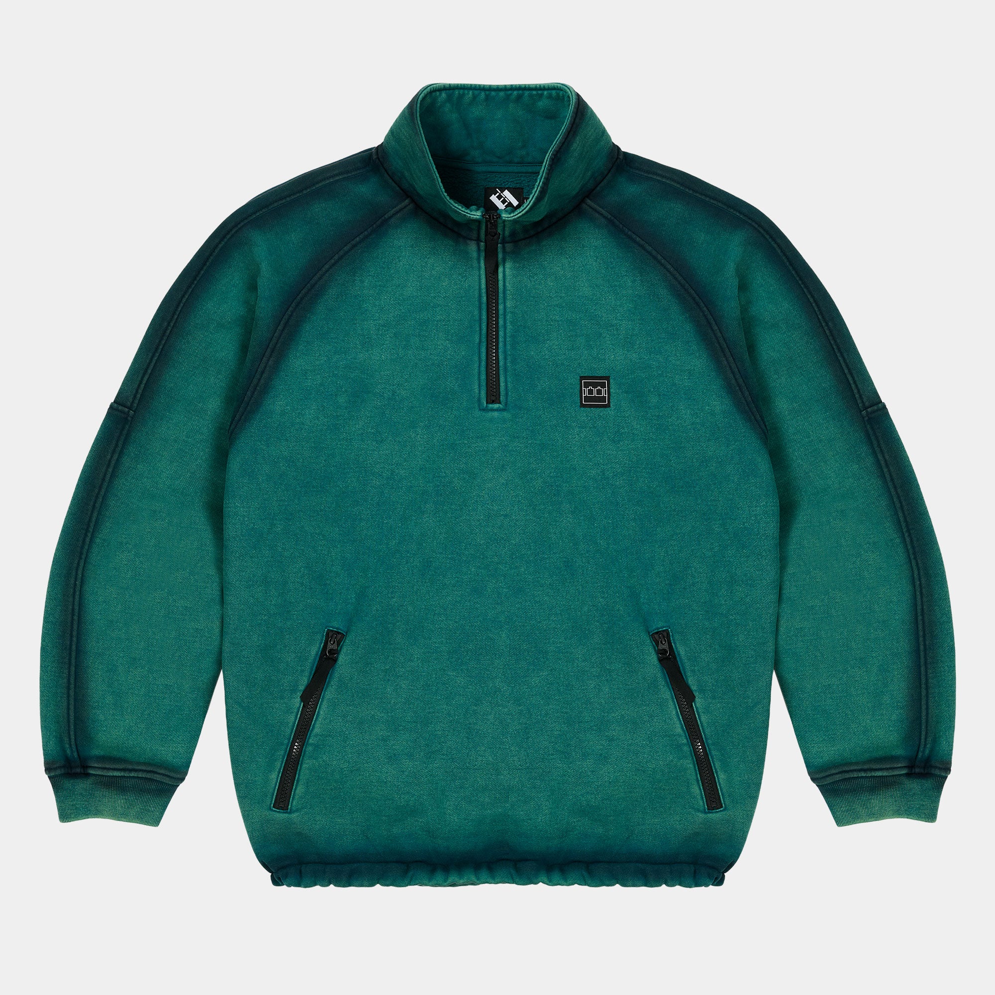 The Trilogy Tapes TTT Spray Funnel Neck - Sea Moss/Black