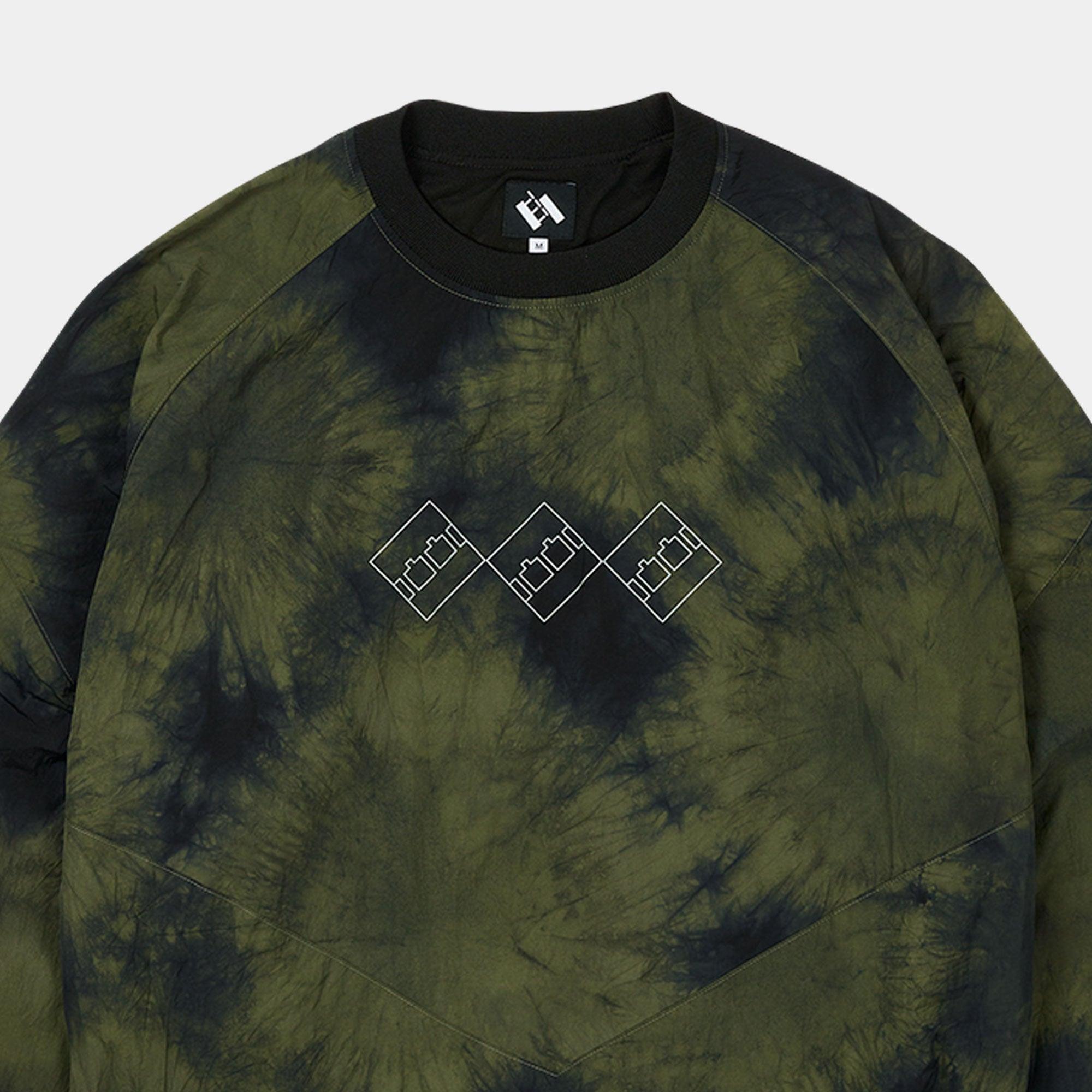 The Trilogy Tapes Tech Sports Crew - Black/Olive Marble - Never Never