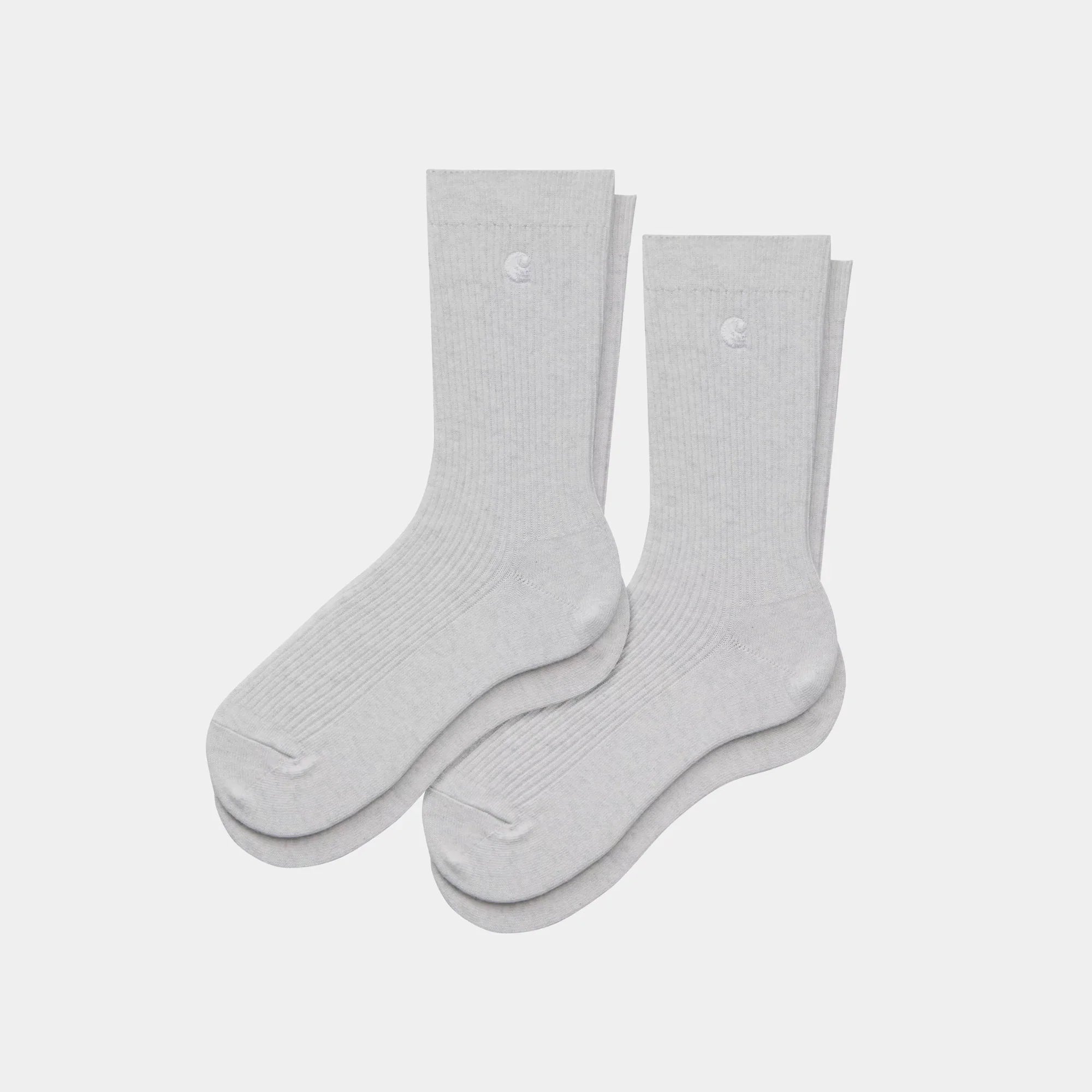 Carhartt WIP Madison 2-Pack Socks - Ash Heather/White