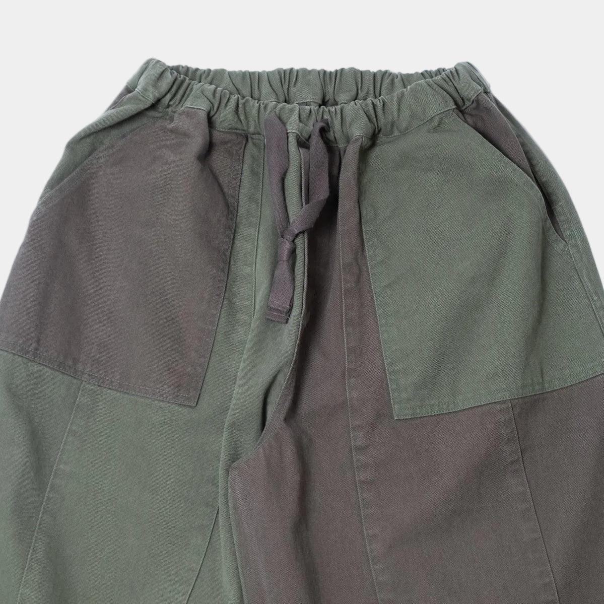 Anglan Panel Mix Balloon Balloon Pants - Khaki