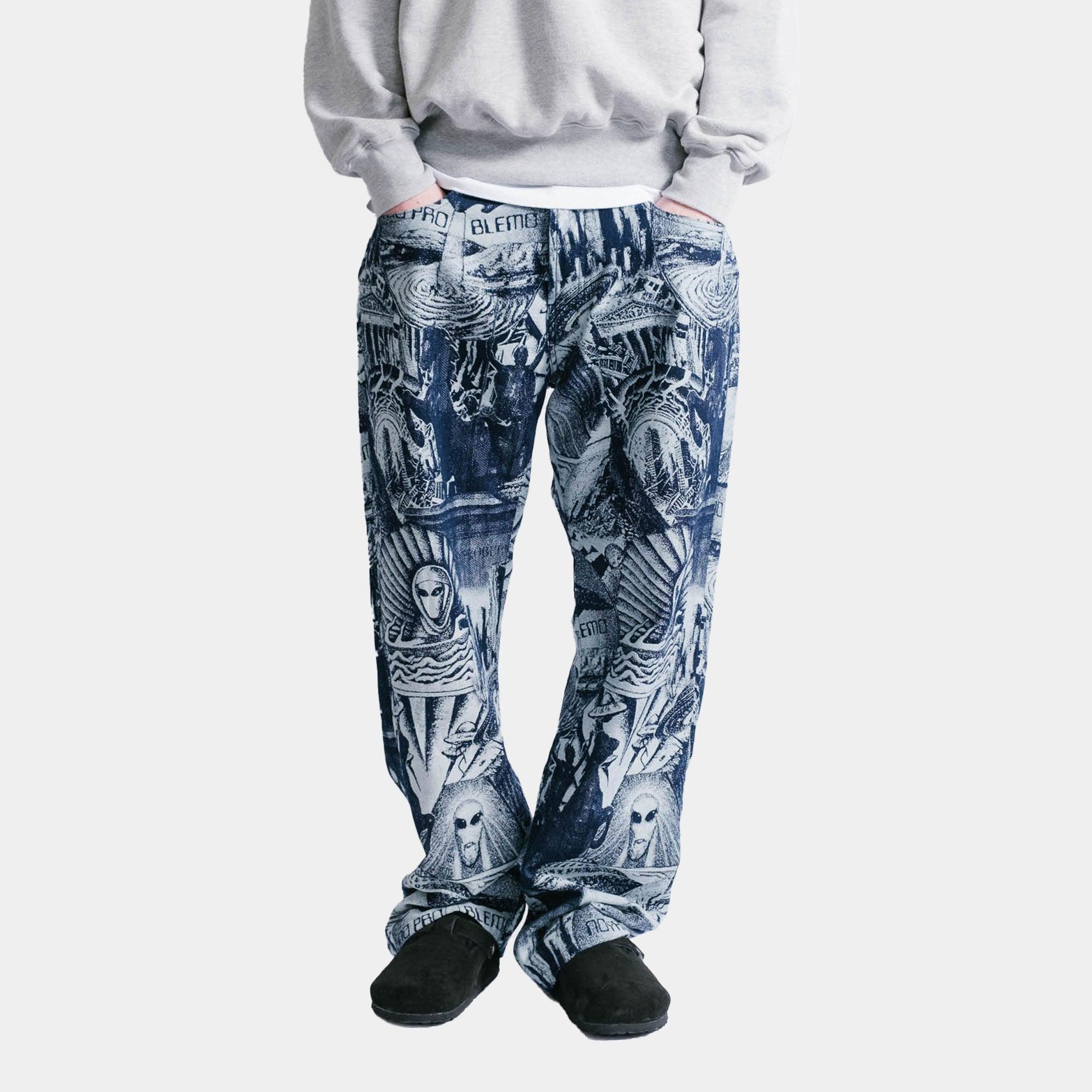 No Problemo Apocalypse Jacquard Bagi Pant - Blue - Never Never