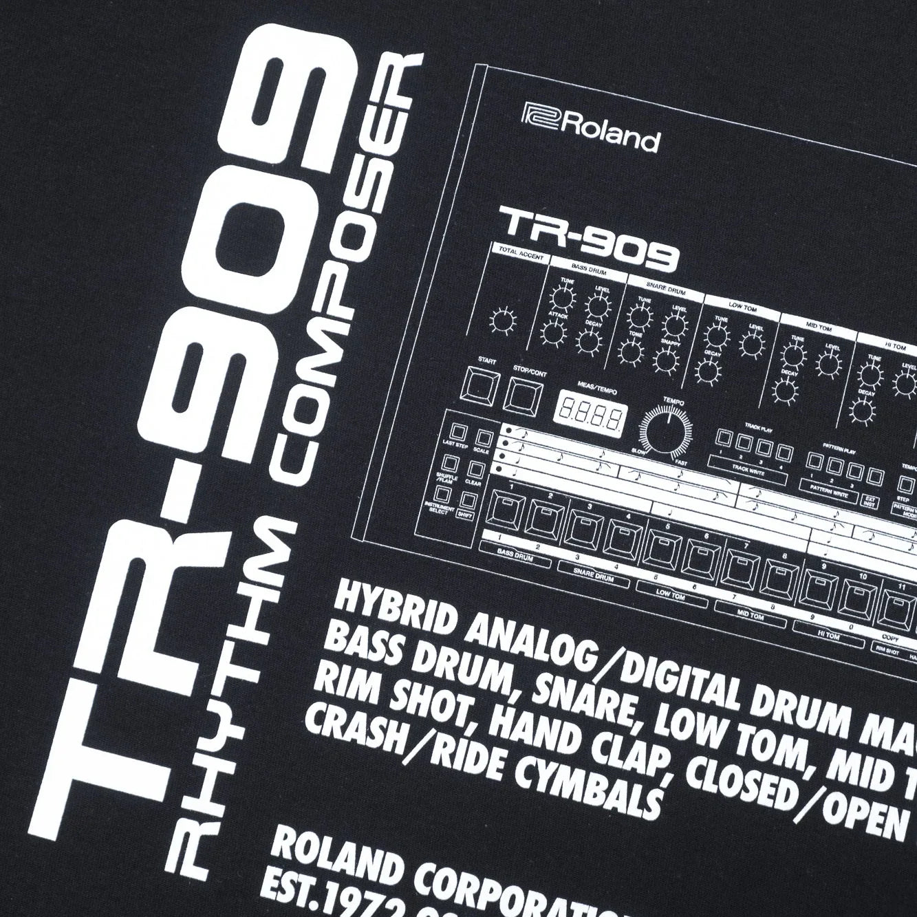 is-ness x Roland TR-909 Tee - Black