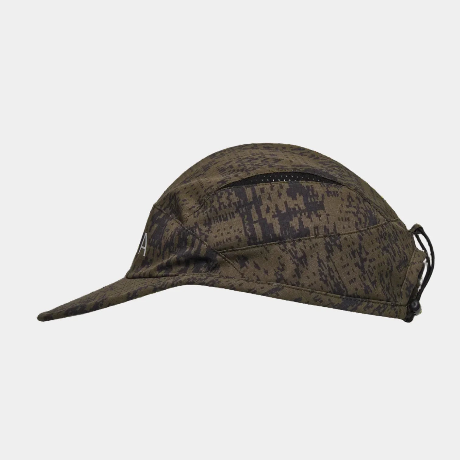 ROA Bri Melted Print Open Weave Cap - Dark Olive