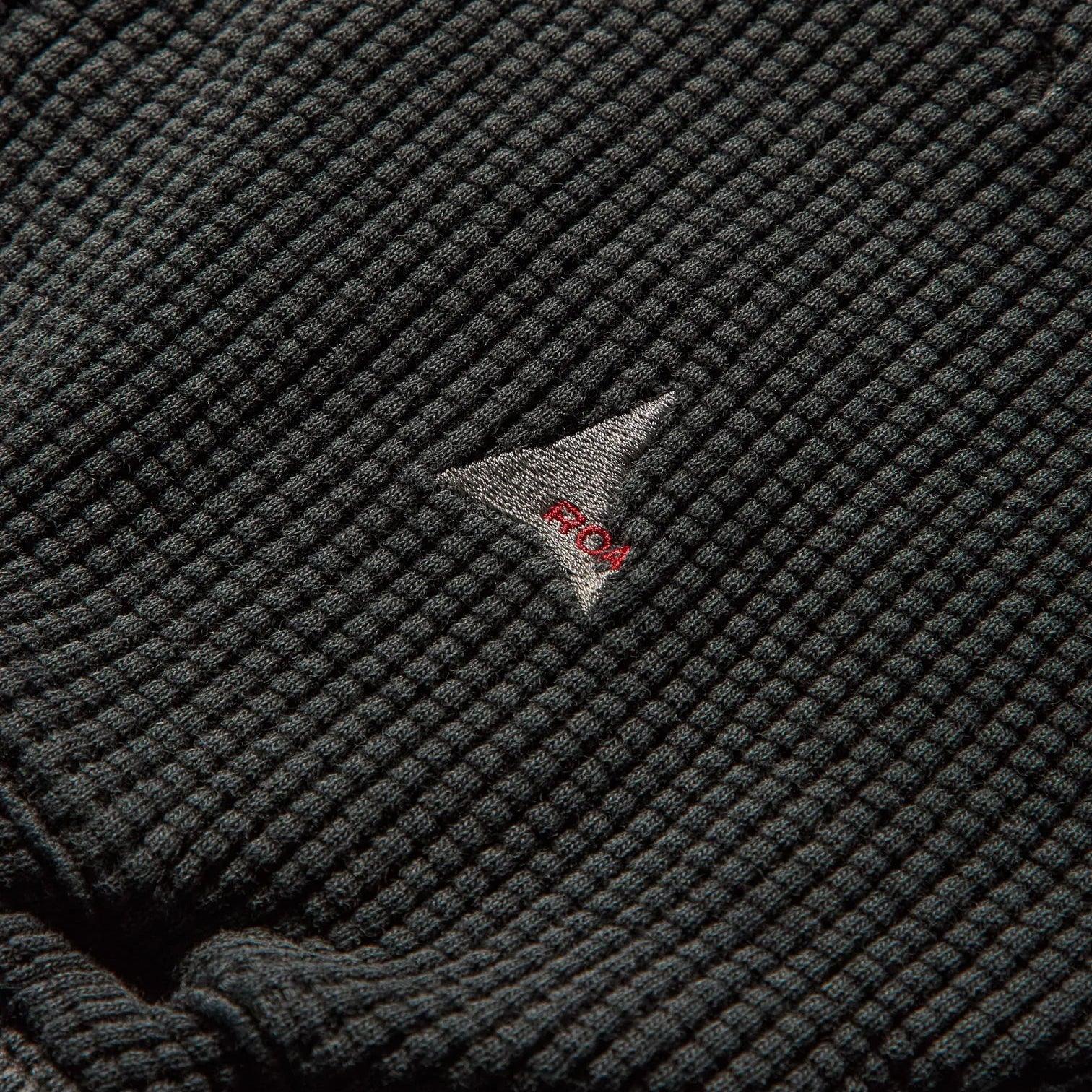 ROA Bee Sun Faded Waffle Zip Up Hoodie - Black