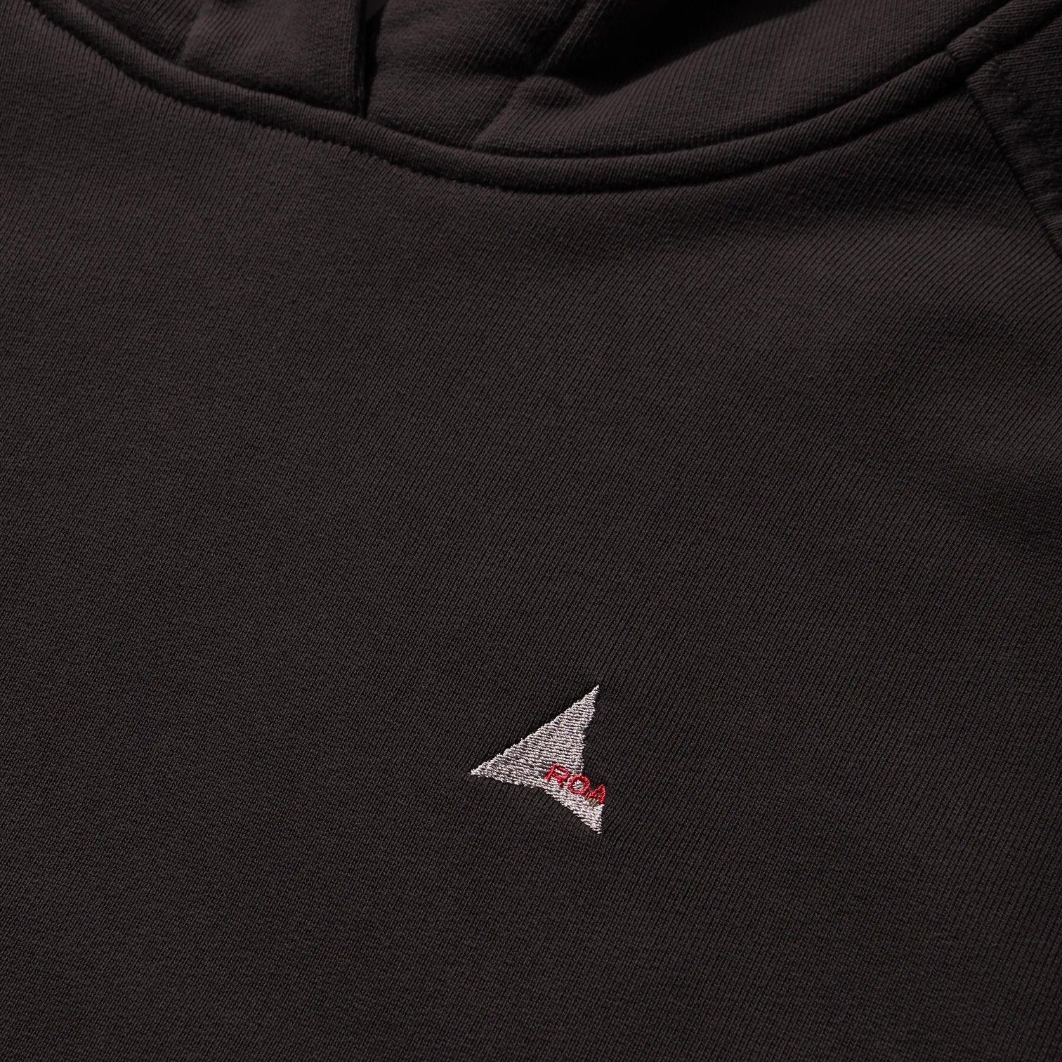ROA Logo 490gsm Hoodie - Washed Black