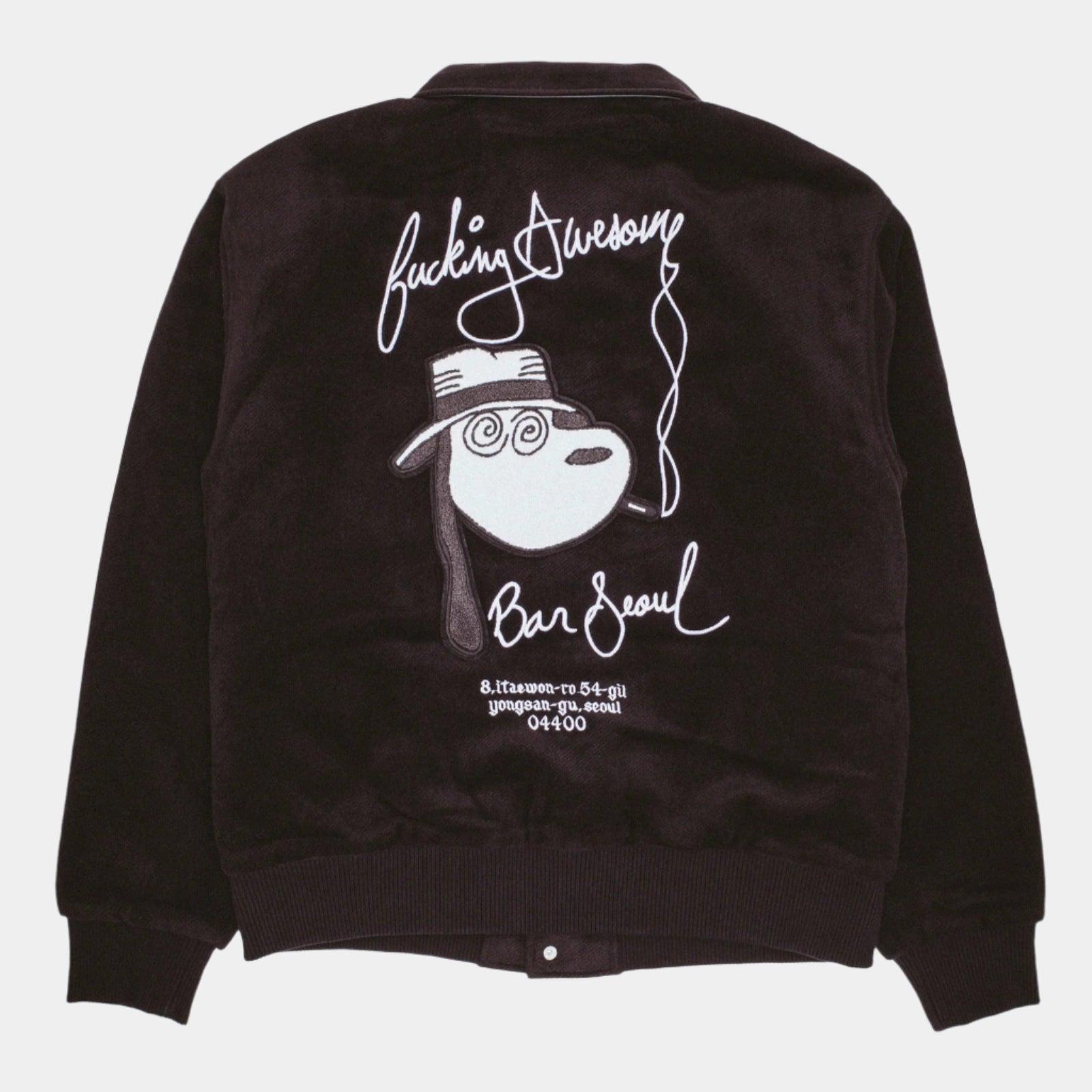 Fucking Awesome Korea Bar Varsity Jacket - Black - Never Never