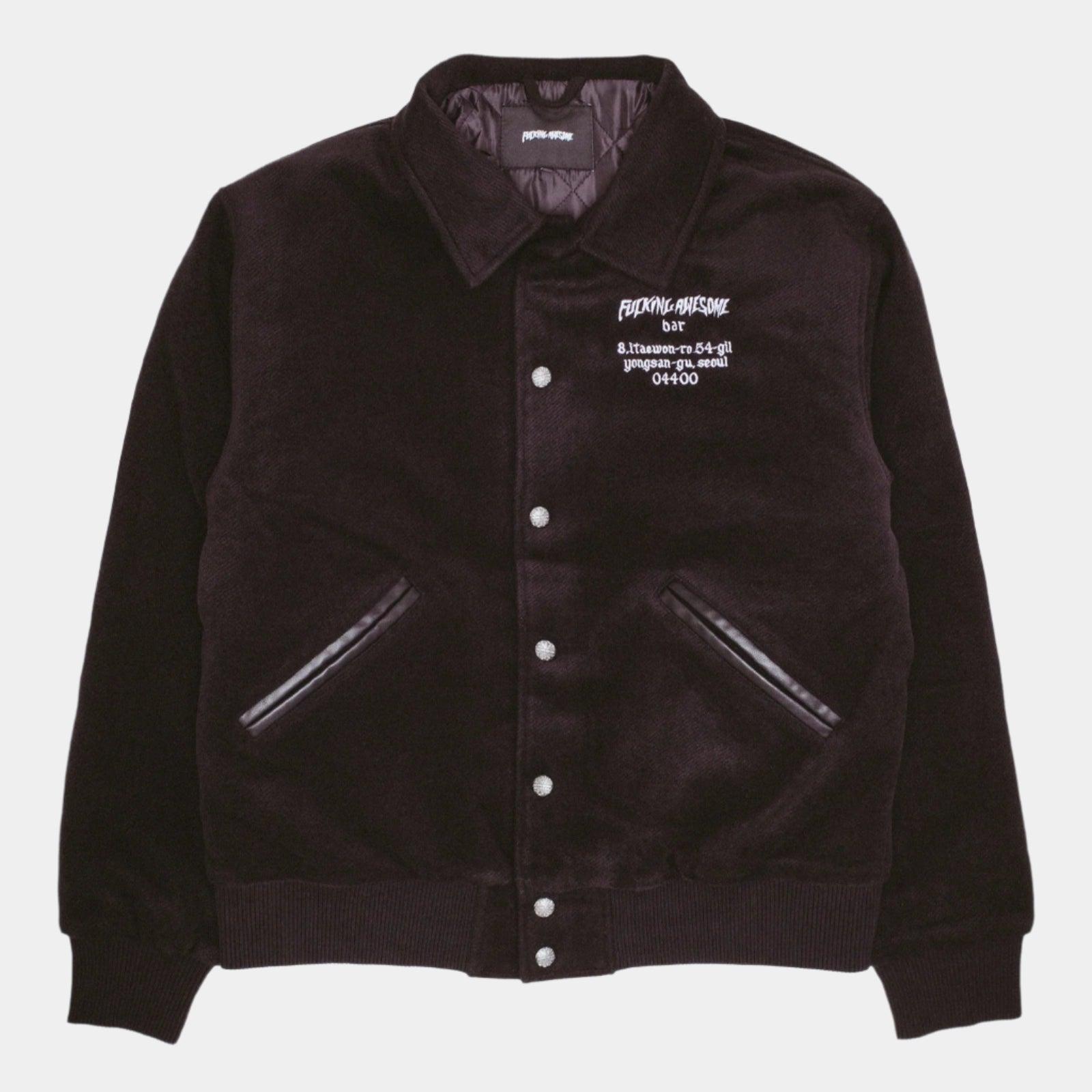 Fucking Awesome Korea Bar Varsity Jacket - Black - Never Never