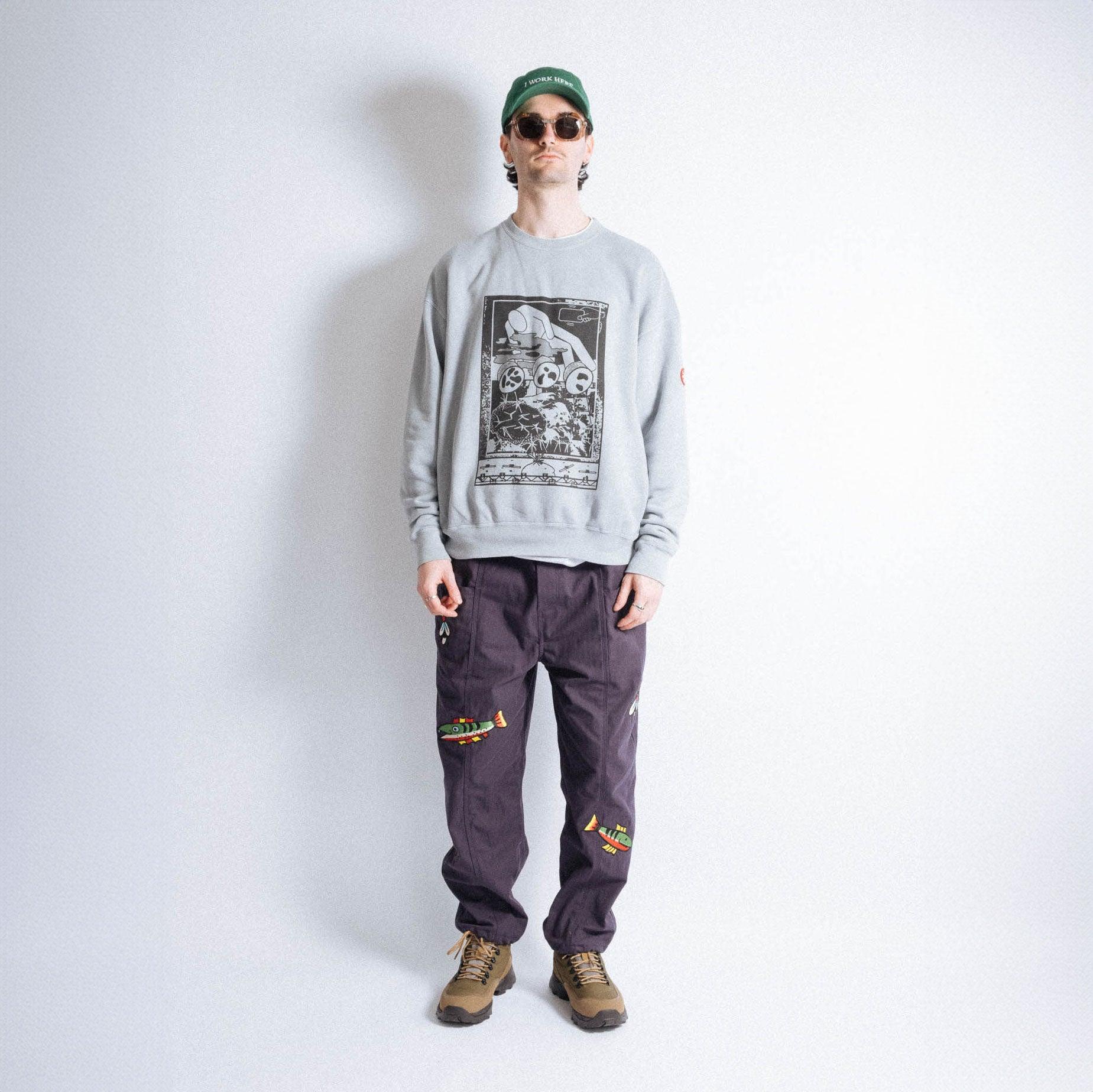 Cav Empt Overdye FK MindfulnessBlock Crew Neck Sweater - Grey - Never Never