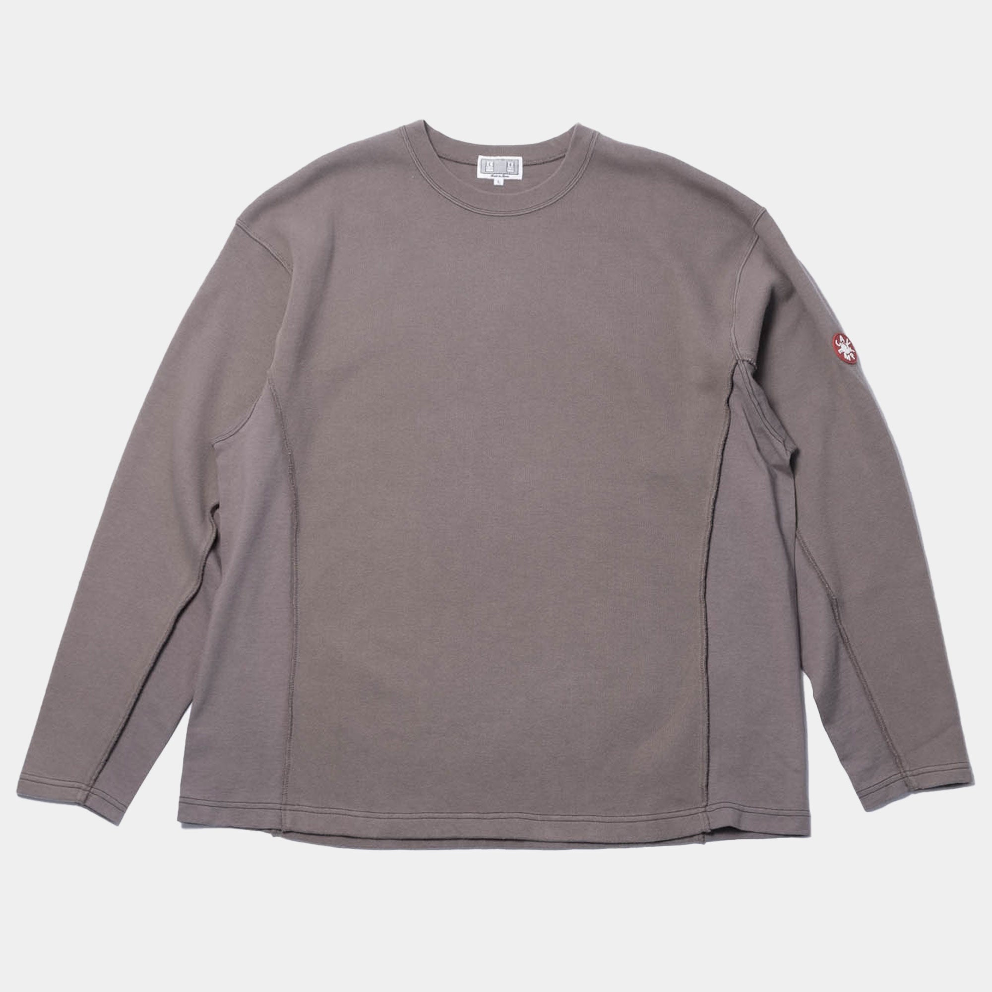 Cav Empt Side Seam DBL Knit Long Sleeve T-Shirt - Charcoal