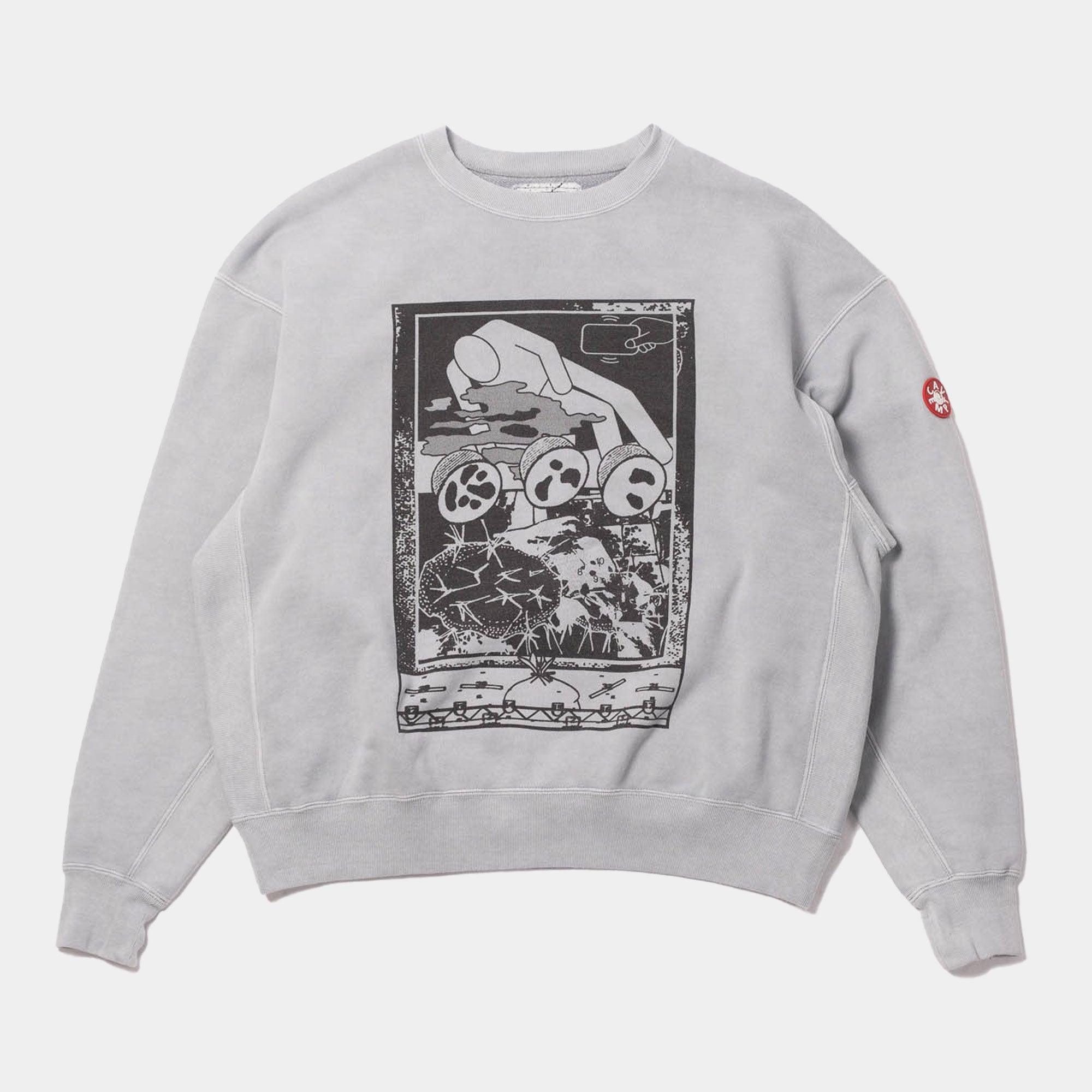 Cav Empt Overdye FK MindfulnessBlock Crew Neck Sweater - Grey - Never Never