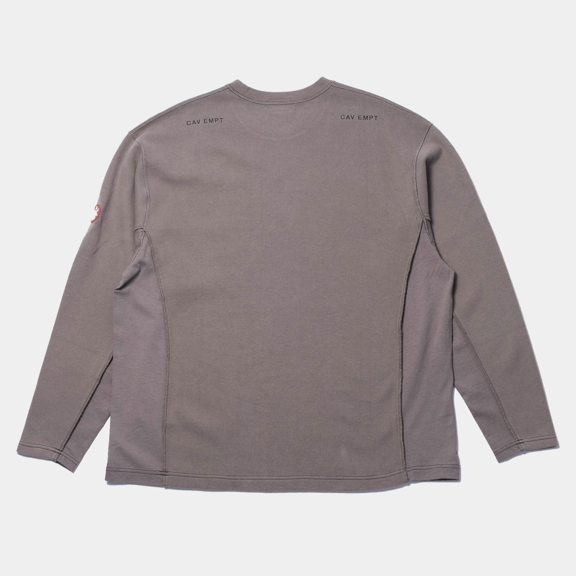 Cav Empt Side Seam DBL Knit Long Sleeve T-Shirt - Charcoal