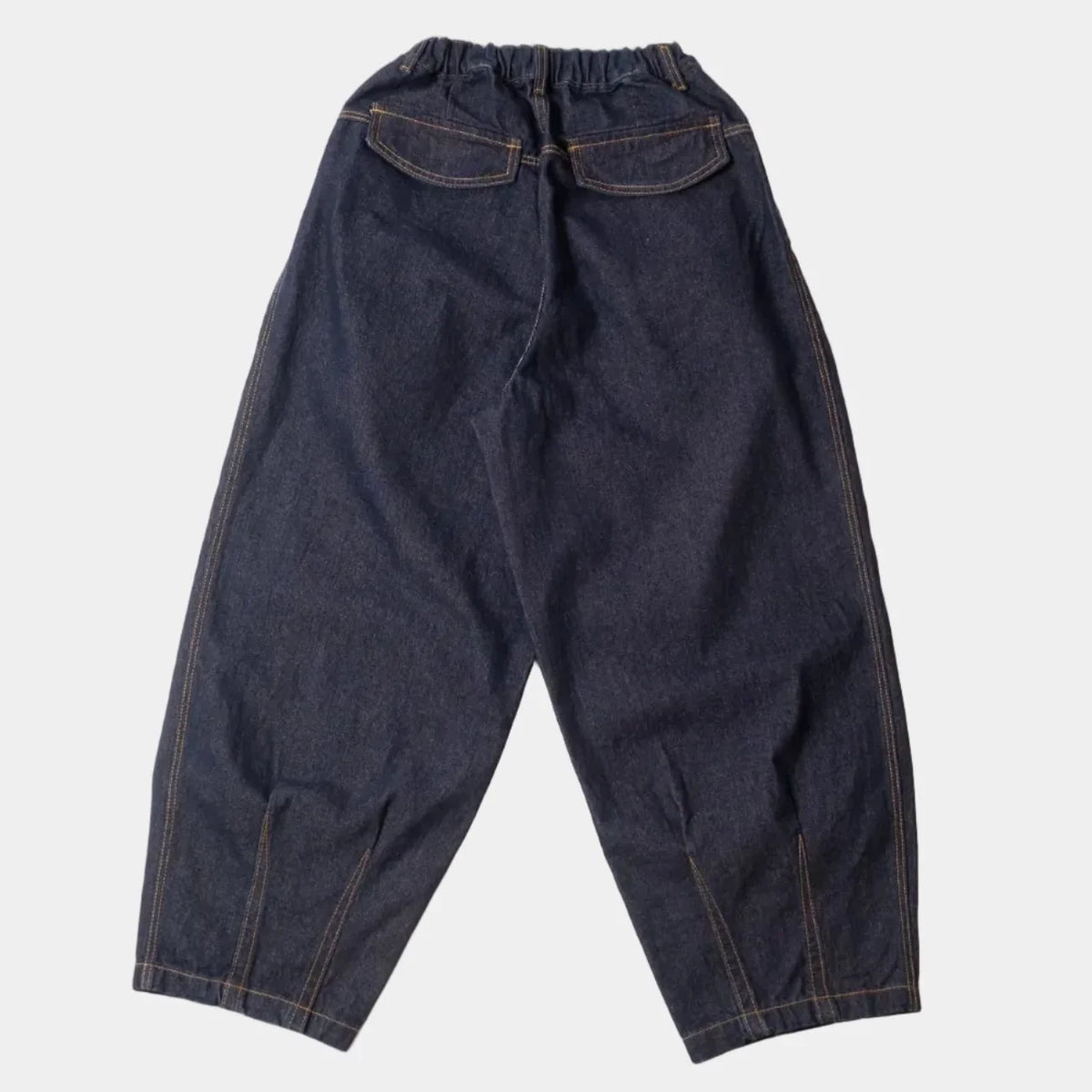Anglan Rigid Indigo Denim Balloon Pants - Dark Blue