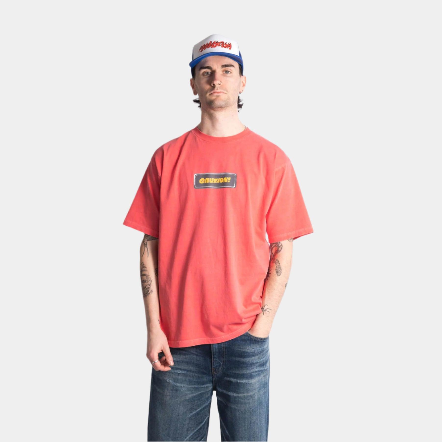 Manastash Pumice Caution! Tee - Red - Never Never