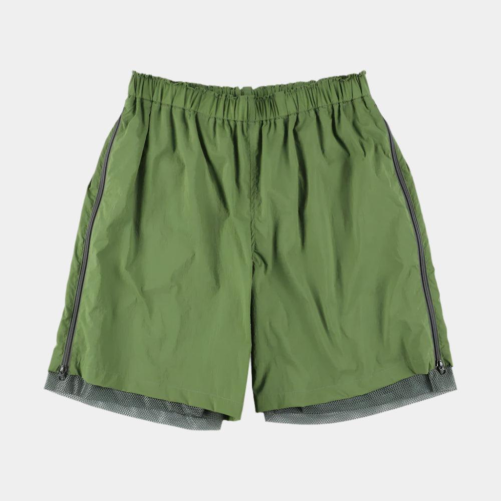 is-ness Technical Ventilation Shorts - Green - Never Never