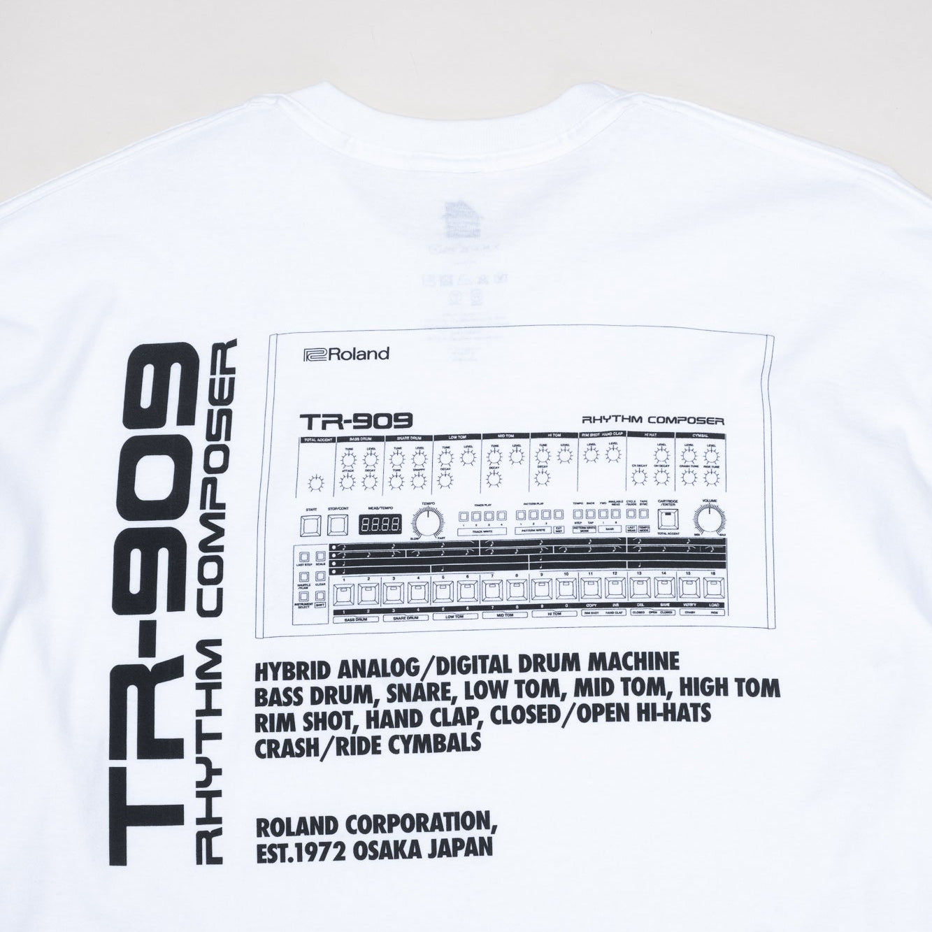 is-ness x Roland TR-909 LS Tee - White