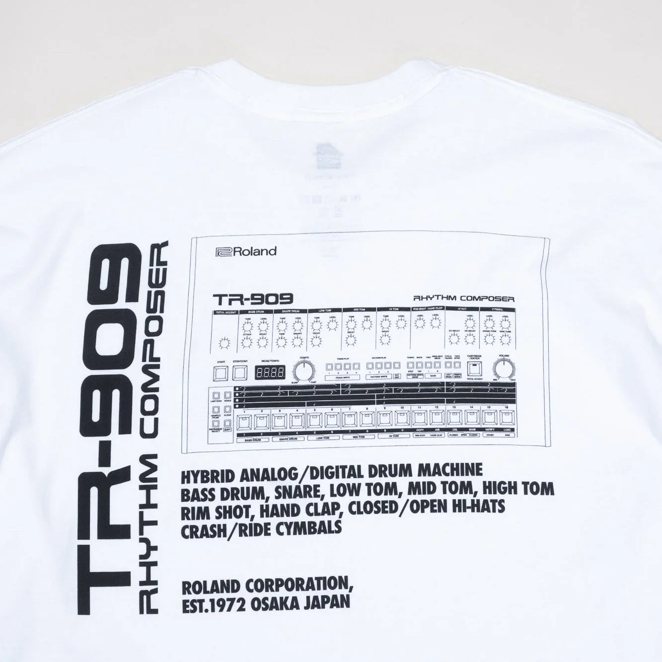 is-ness x Roland TR-909 LS Tee - White