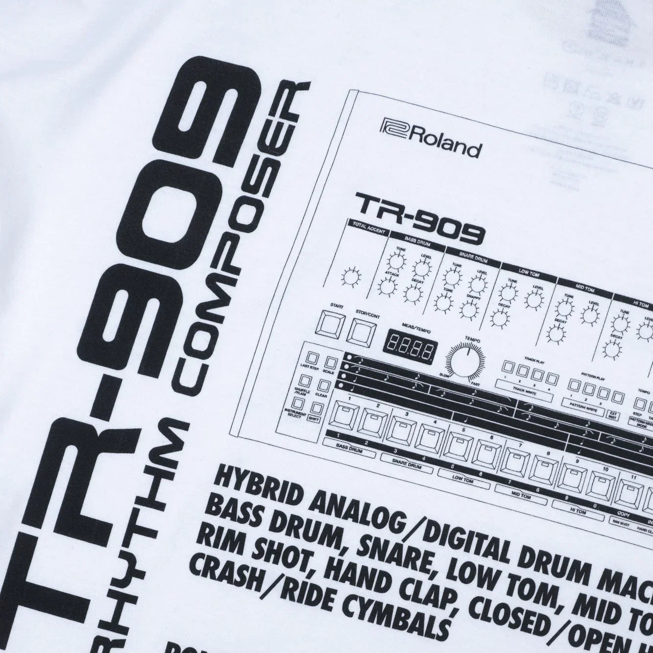 is-ness x Roland TR-909 LS Tee - White