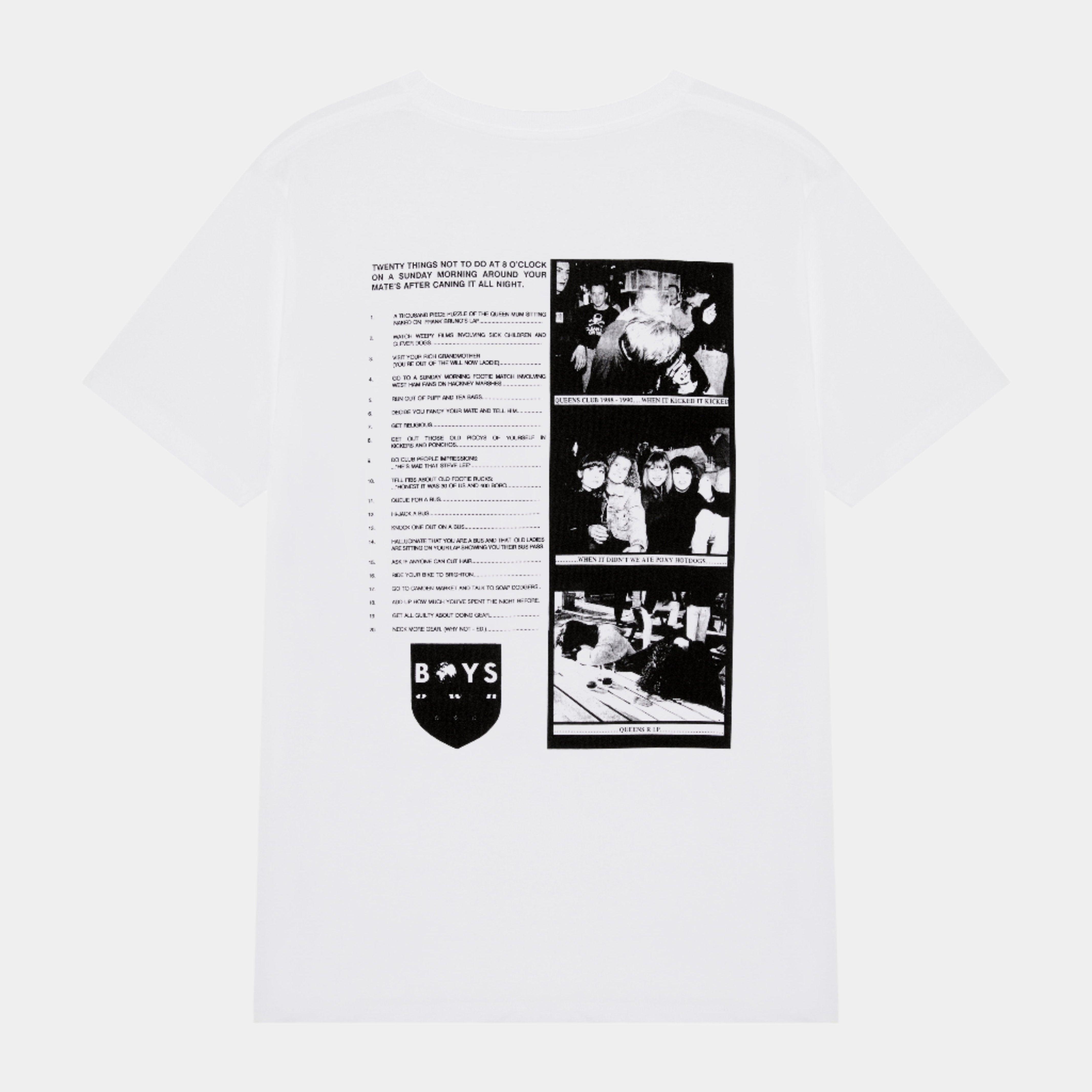Boy's Own Queens Club Tee - White - Never Never