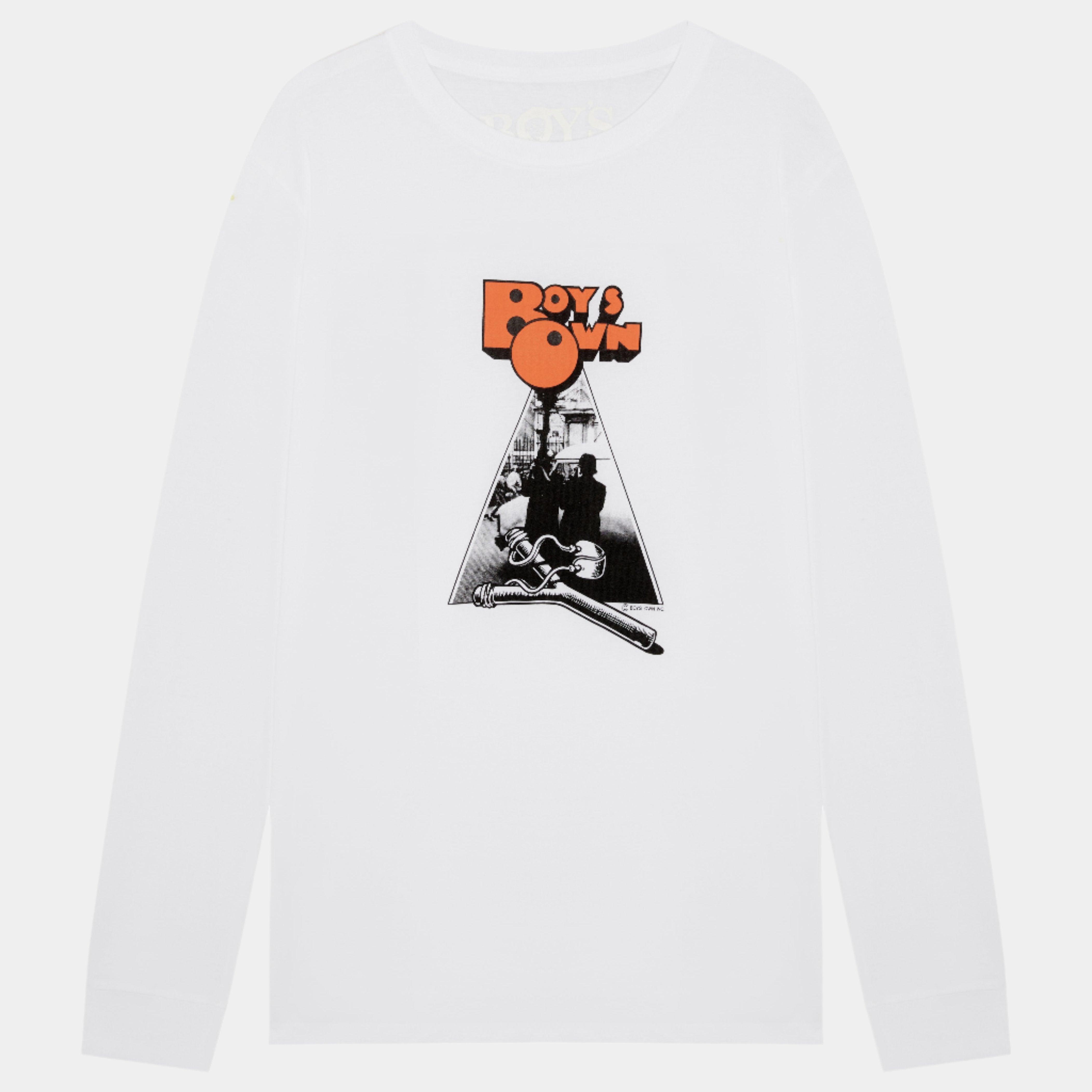 Boy's Own Clocked Worked Out LS Tee - White/Orange - Never Never