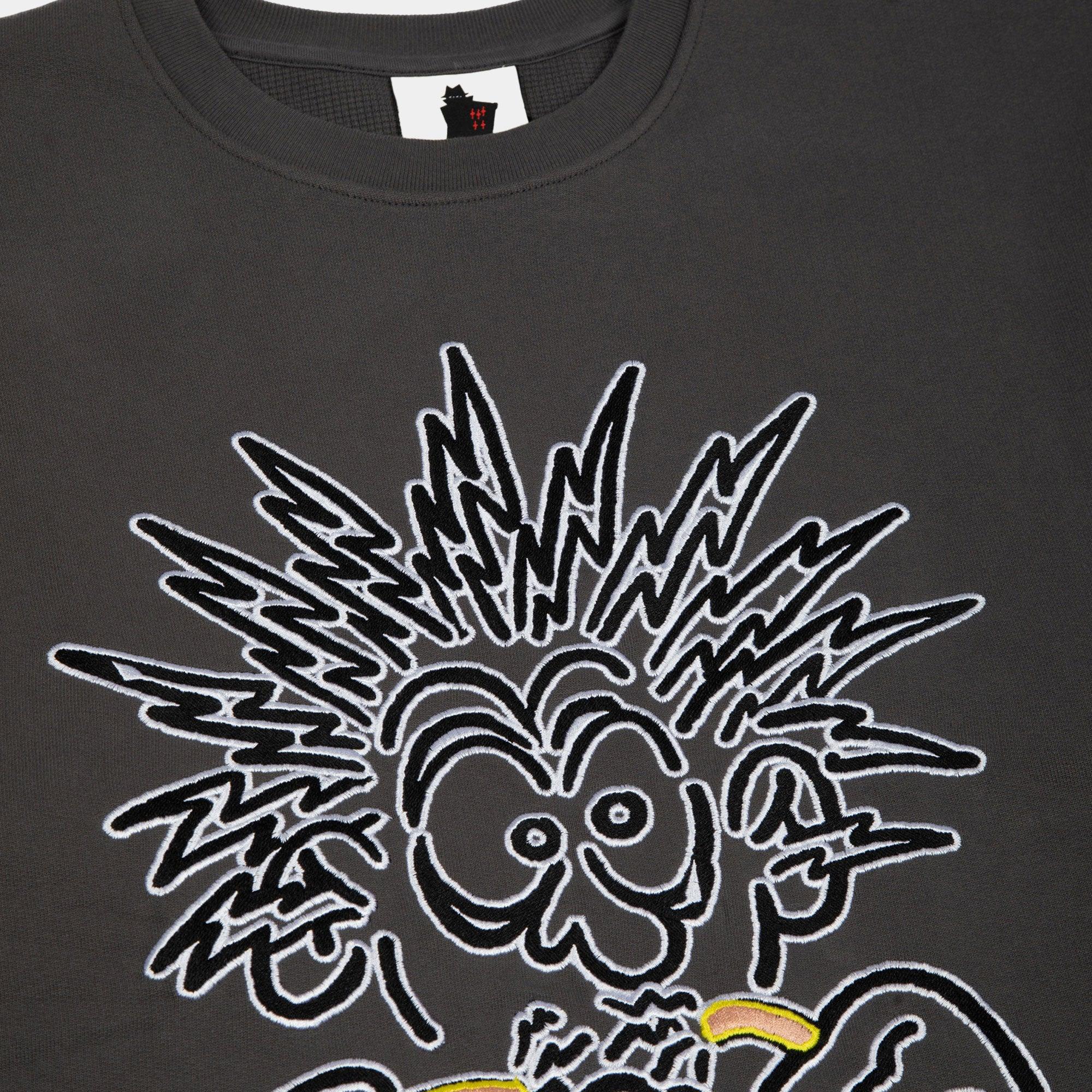 Real Bad Man Electrified Crew Fleece - Washed Black - Never Never