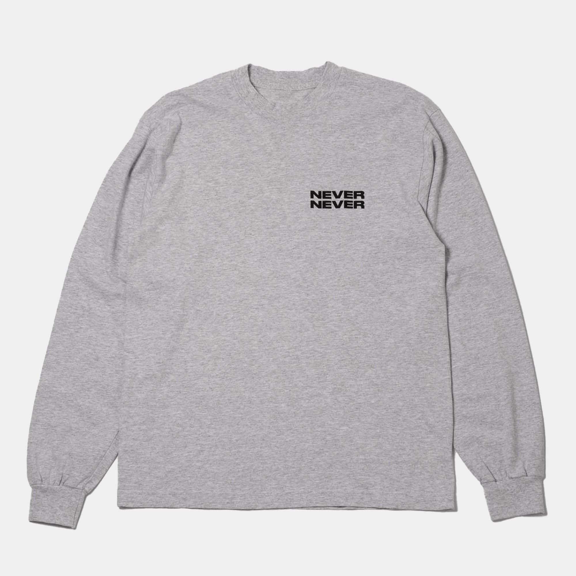 Never Never Concrète Stack LS Tee - Ash Grey - Never Never