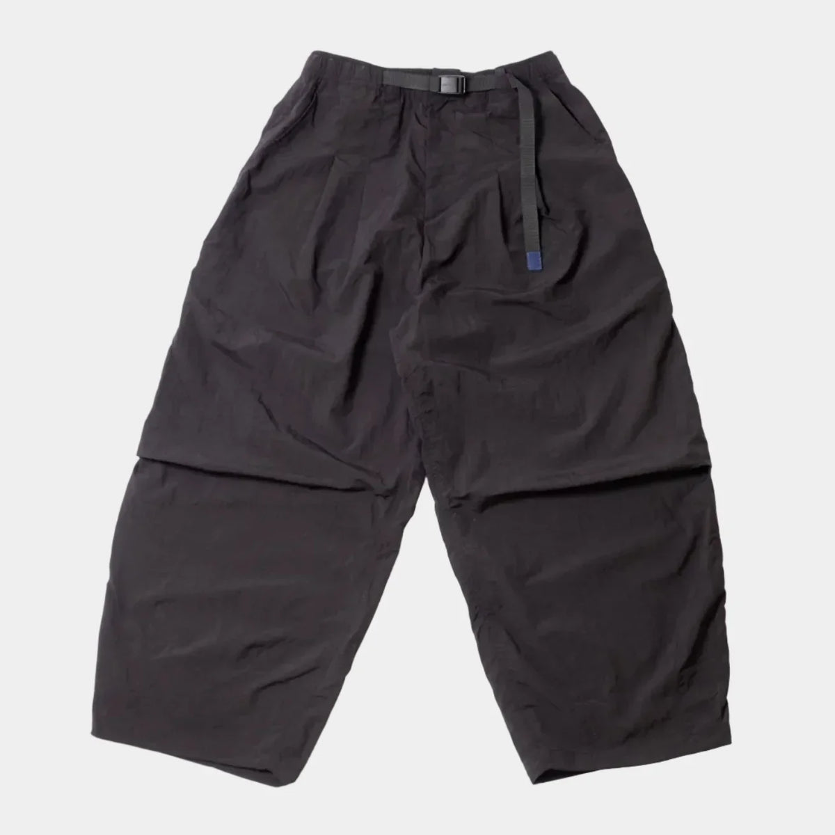 Anglan Nylon Tuck Belt String Balloon Pants - Black