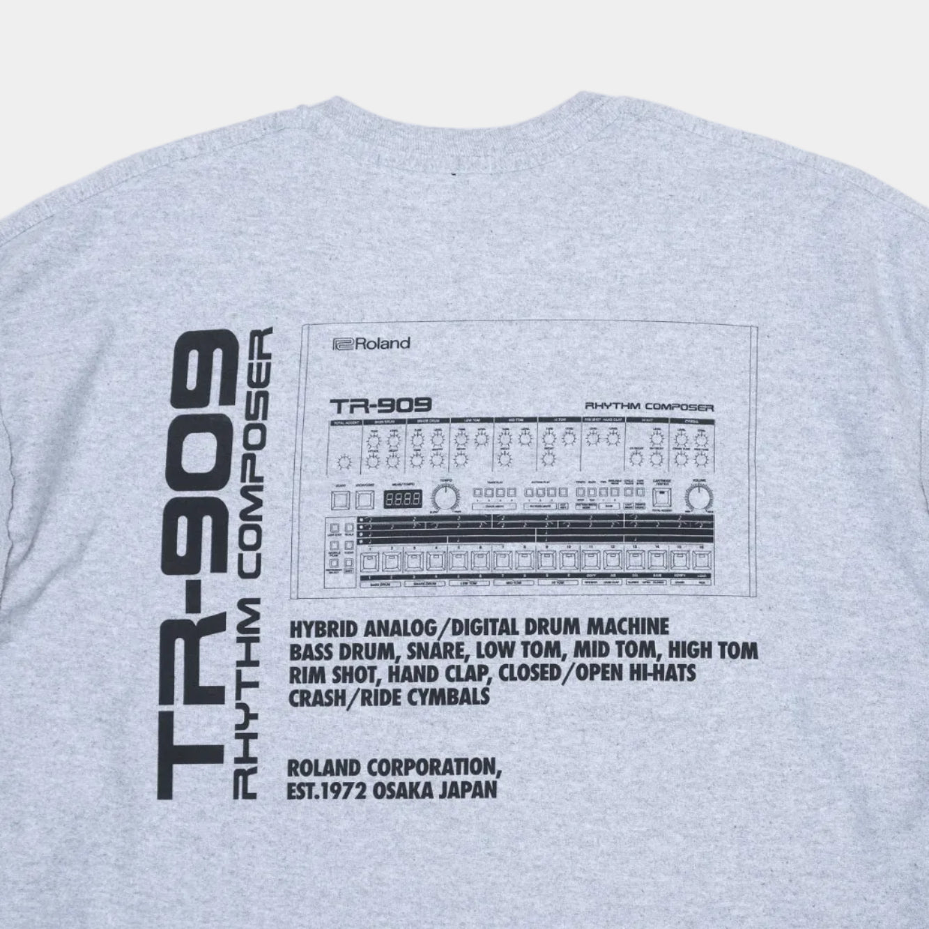 is-ness x Roland TR-909 LS Tee - Grey
