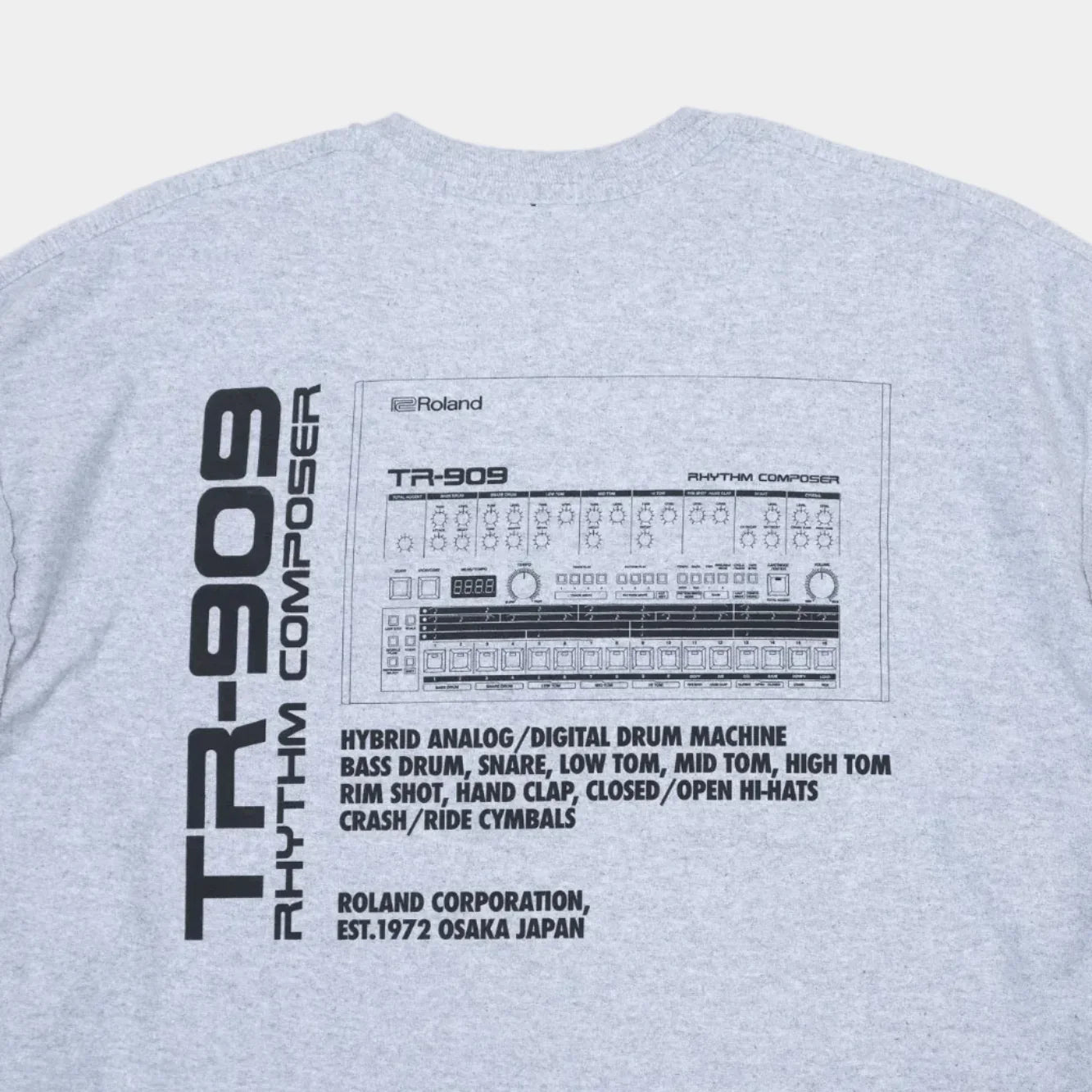 is-ness x Roland TR-909 LS Tee - Grey