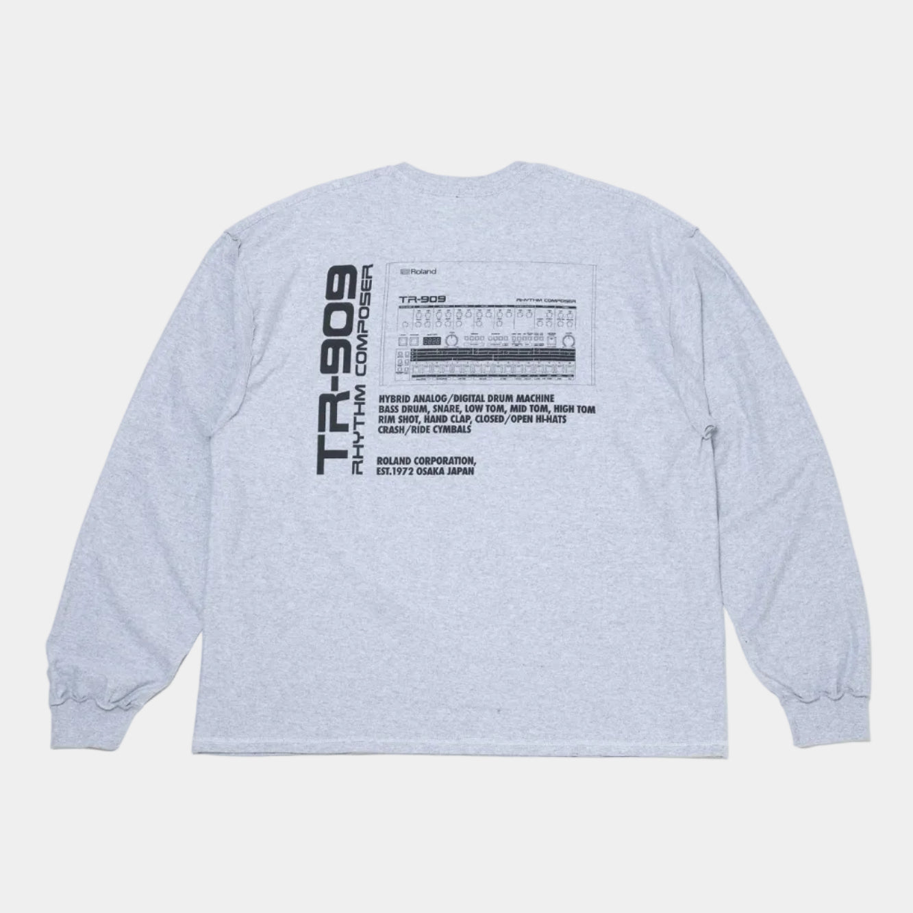 is-ness x Roland TR-909 LS Tee - Grey
