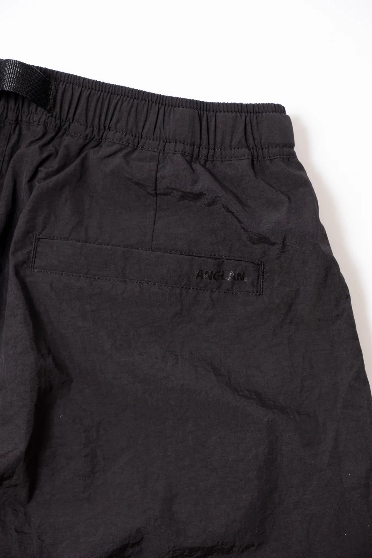 Anglan Nylon Tuck Belt String Balloon Pants - Black