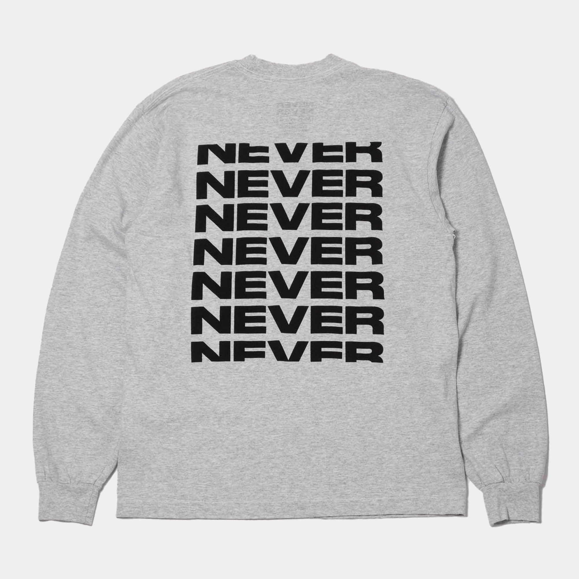Never Never Concrète Stack LS Tee - Ash Grey - Never Never