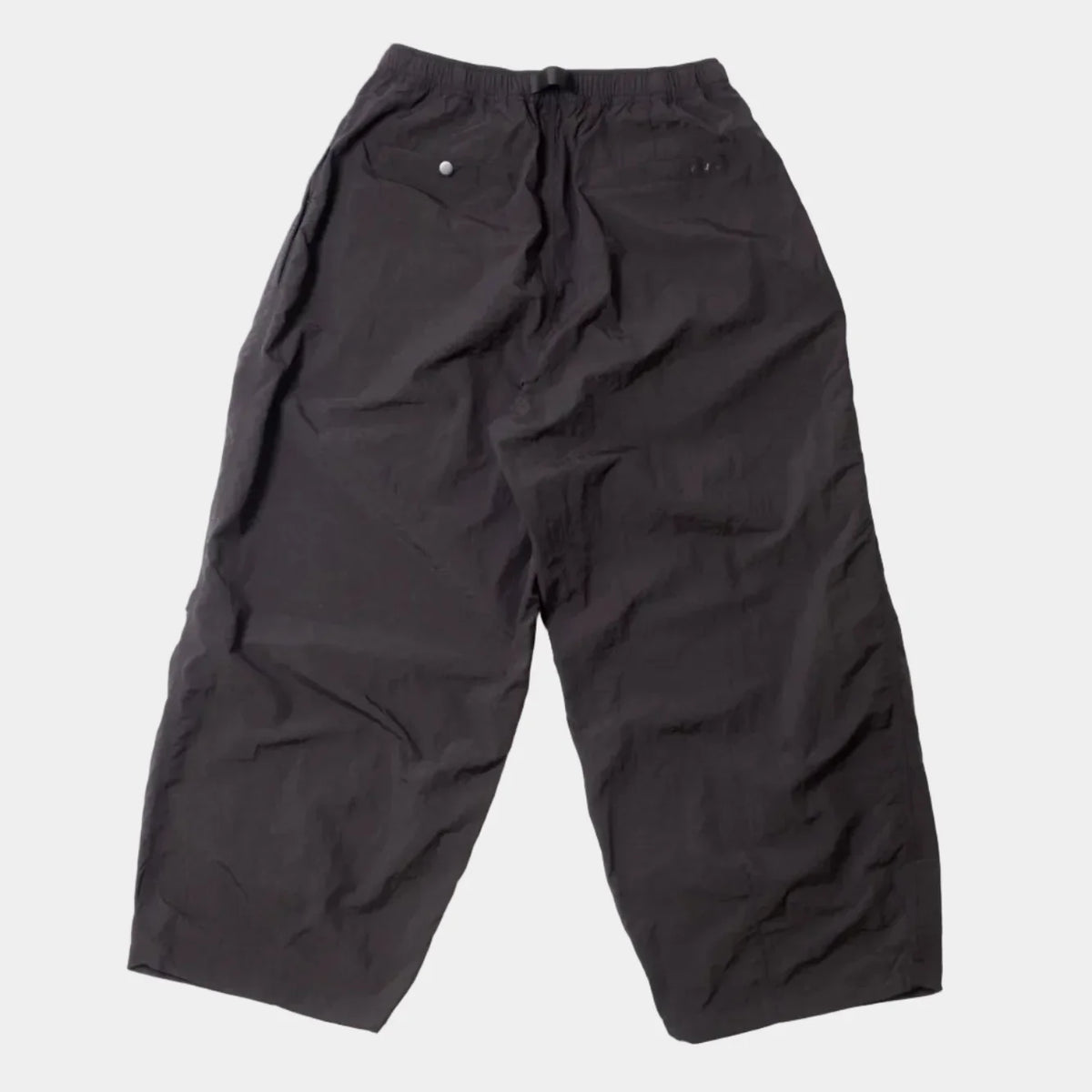 Anglan Nylon Tuck Belt String Balloon Pants - Black