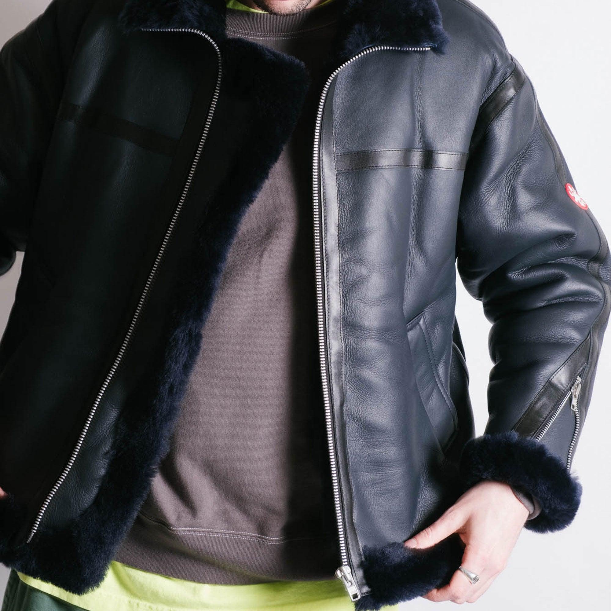 Cav Empt Sheepskin Bomber Jacket - Navy - Never Never