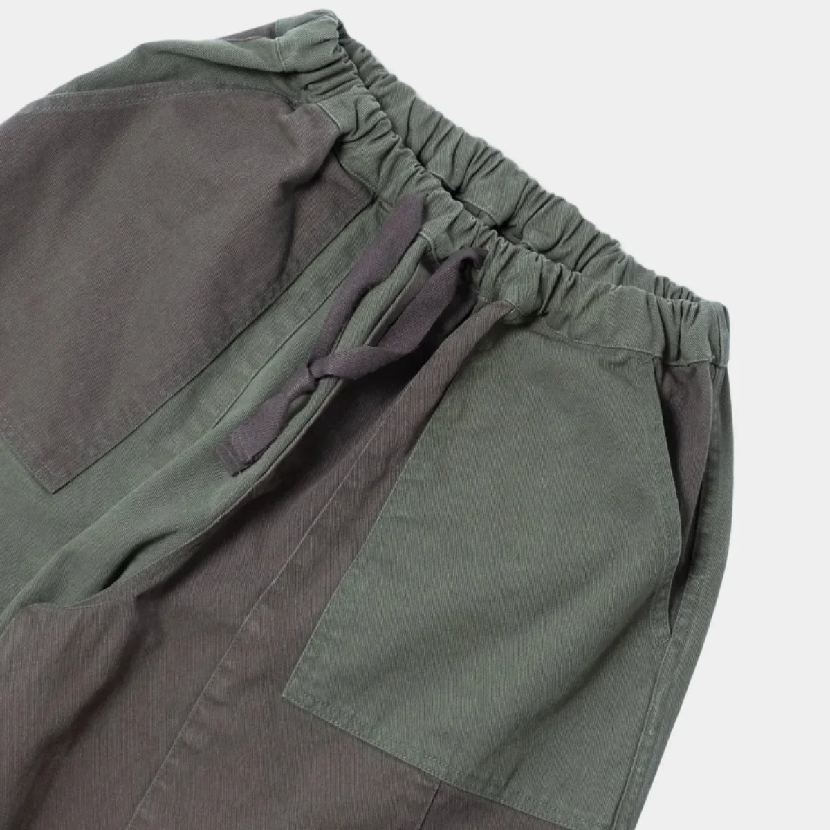 Anglan Panel Mix Balloon Balloon Pants - Khaki