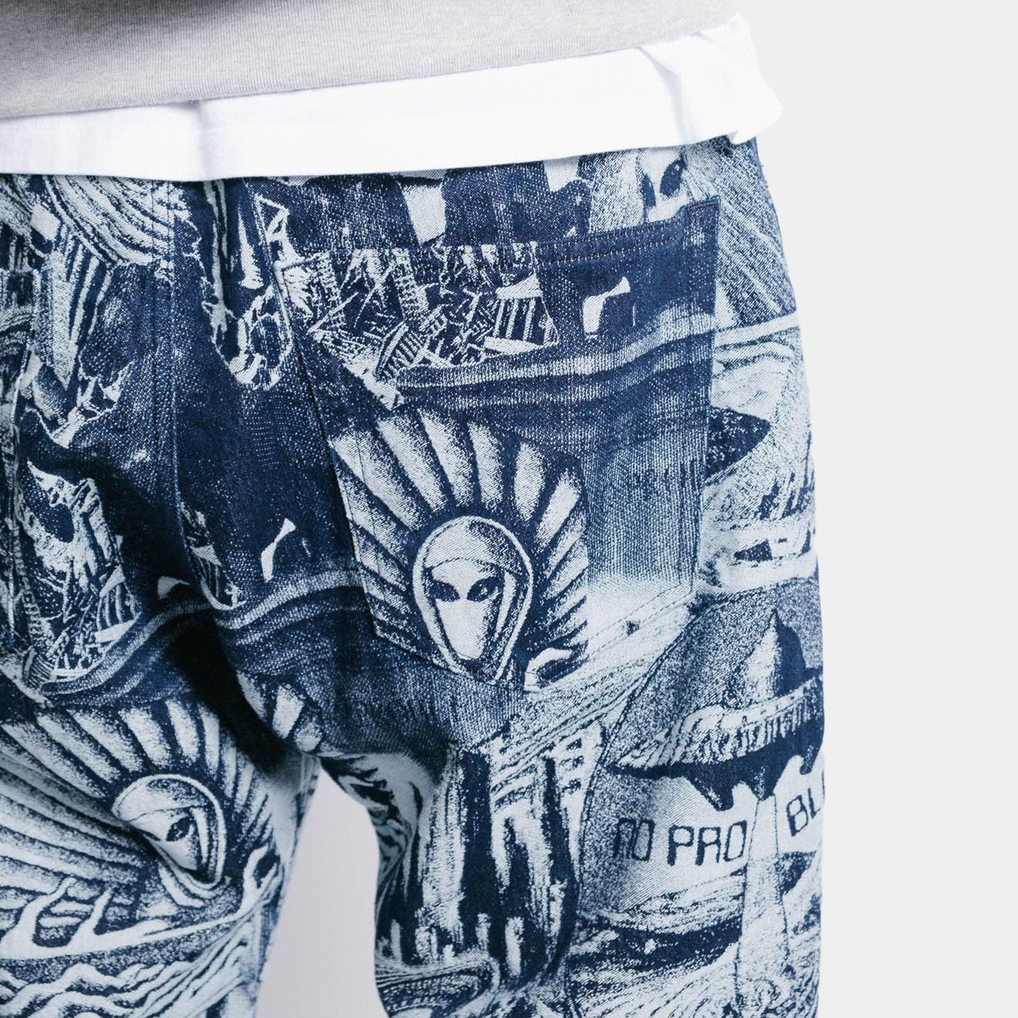 No Problemo Apocalypse Jacquard Bagi Pant - Blue - Never Never