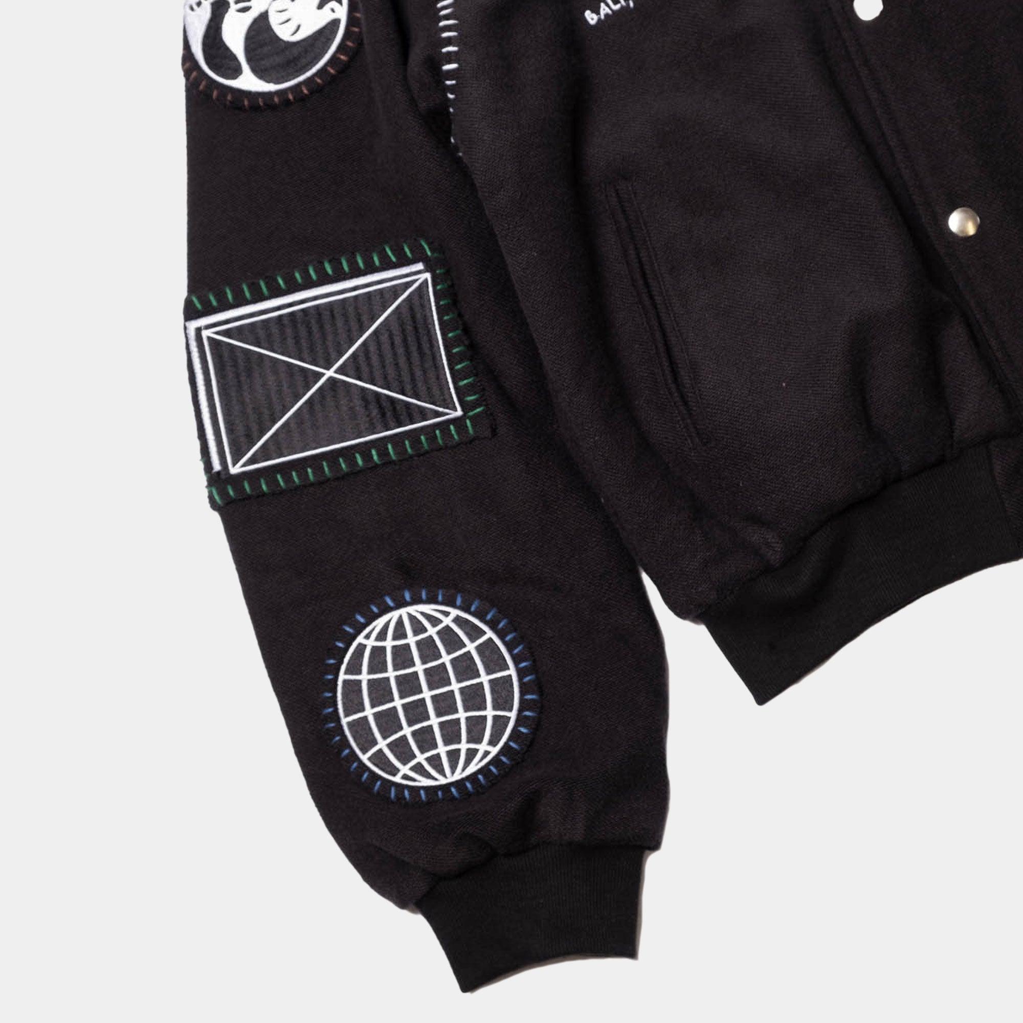 Space Available Studio Varsity Jacket - Black - Never Never