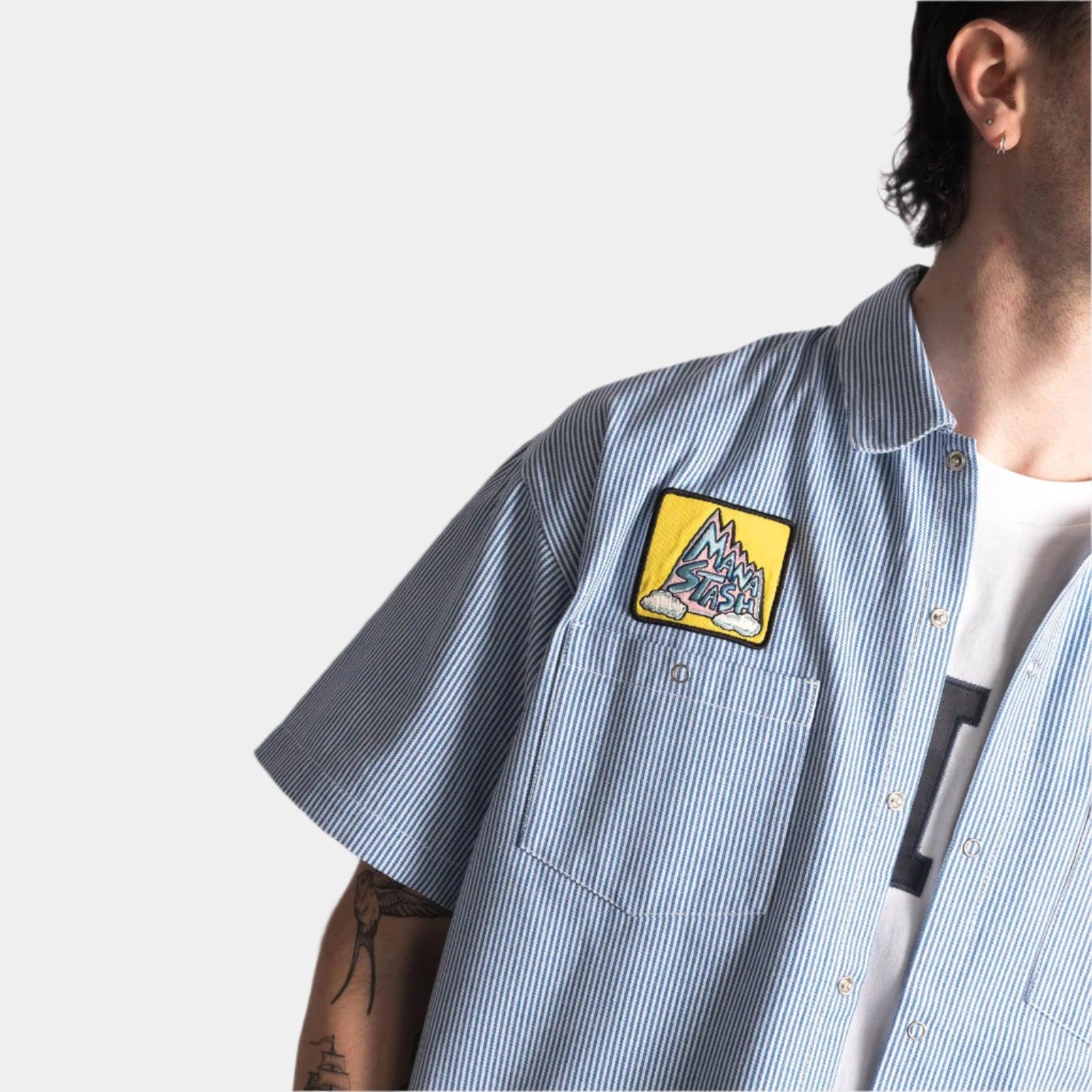 Manastash Patched Logo Work Shirt - Light Blue - Never Never