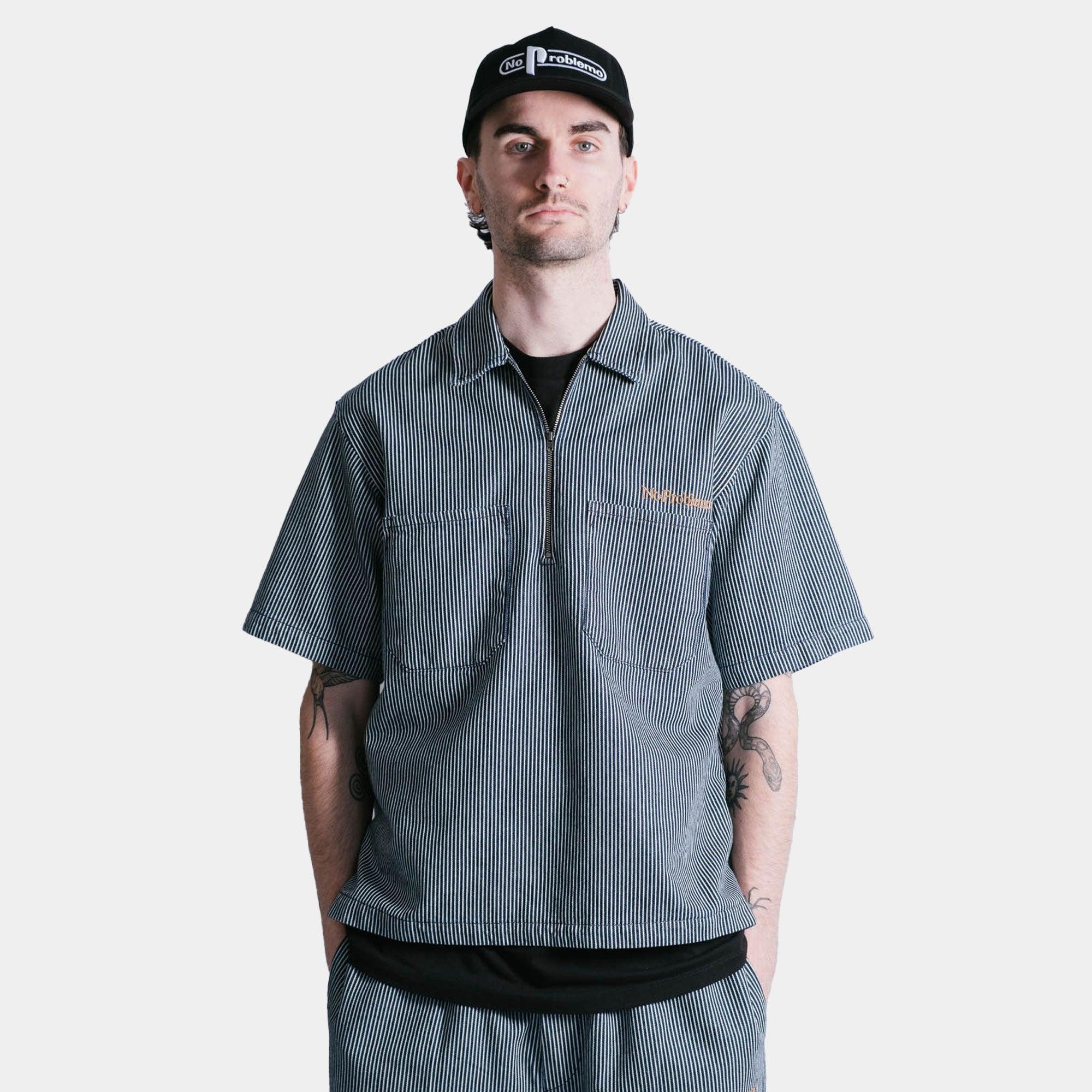 No Problemo Mini Problemo SS Work Shirt - Hickory Stripe - Never Never