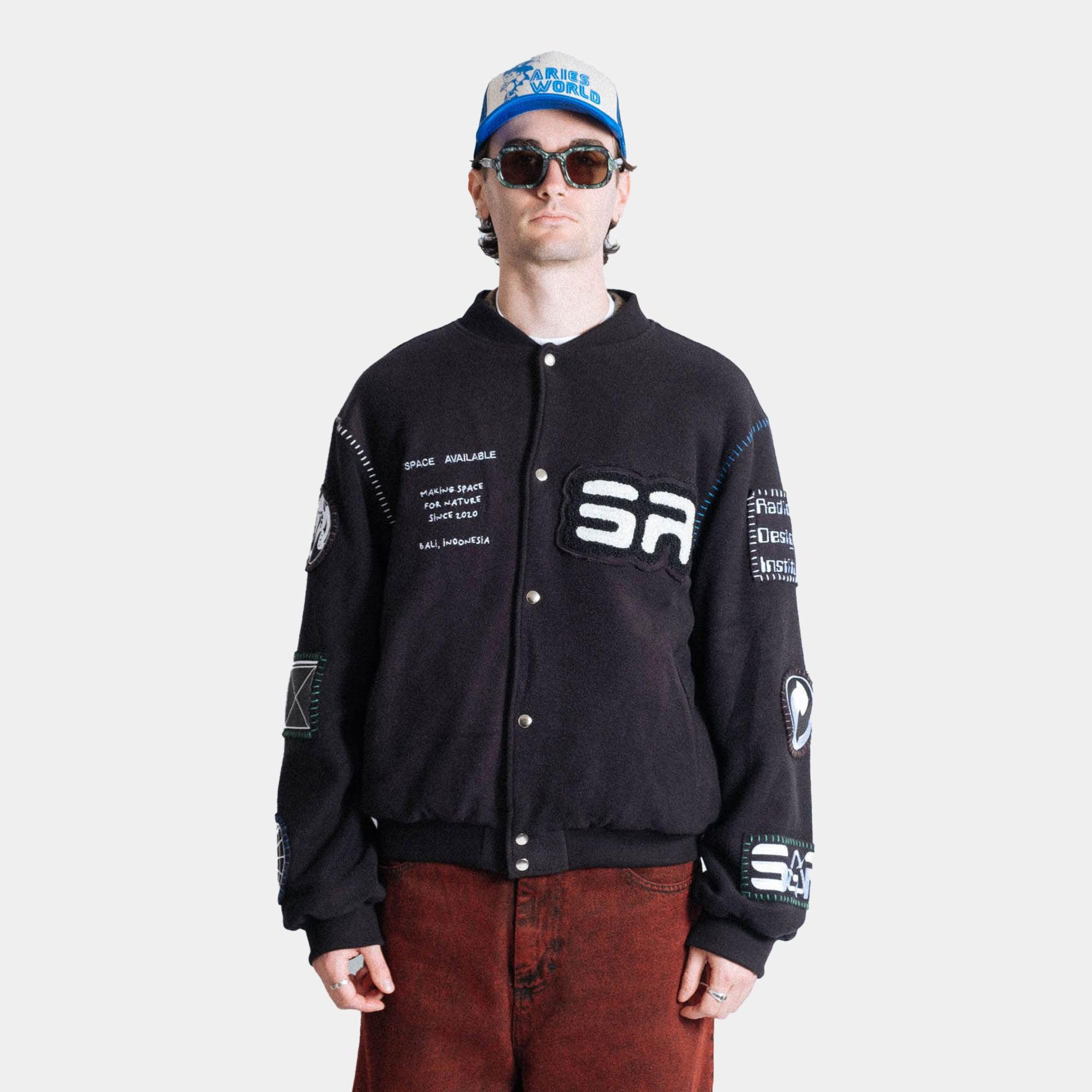 Space Available Studio Varsity Jacket - Black - Never Never