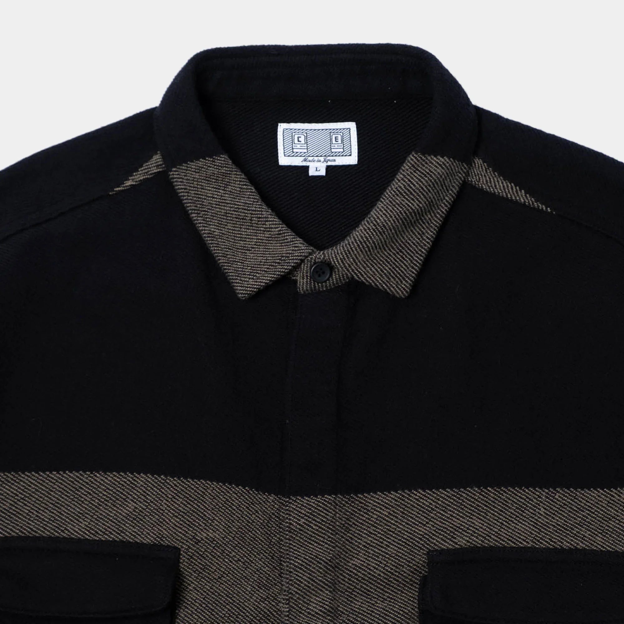 Cav Empt Stripe Flannel Big Shirt - Khaki